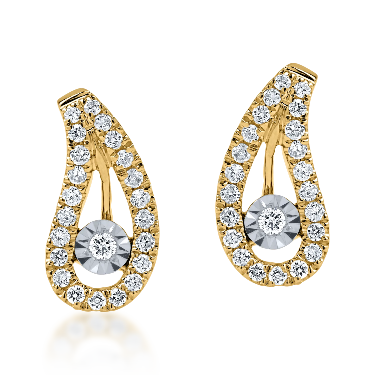 Cercei stud din aur galben cu diamante de 0.18ct-168506