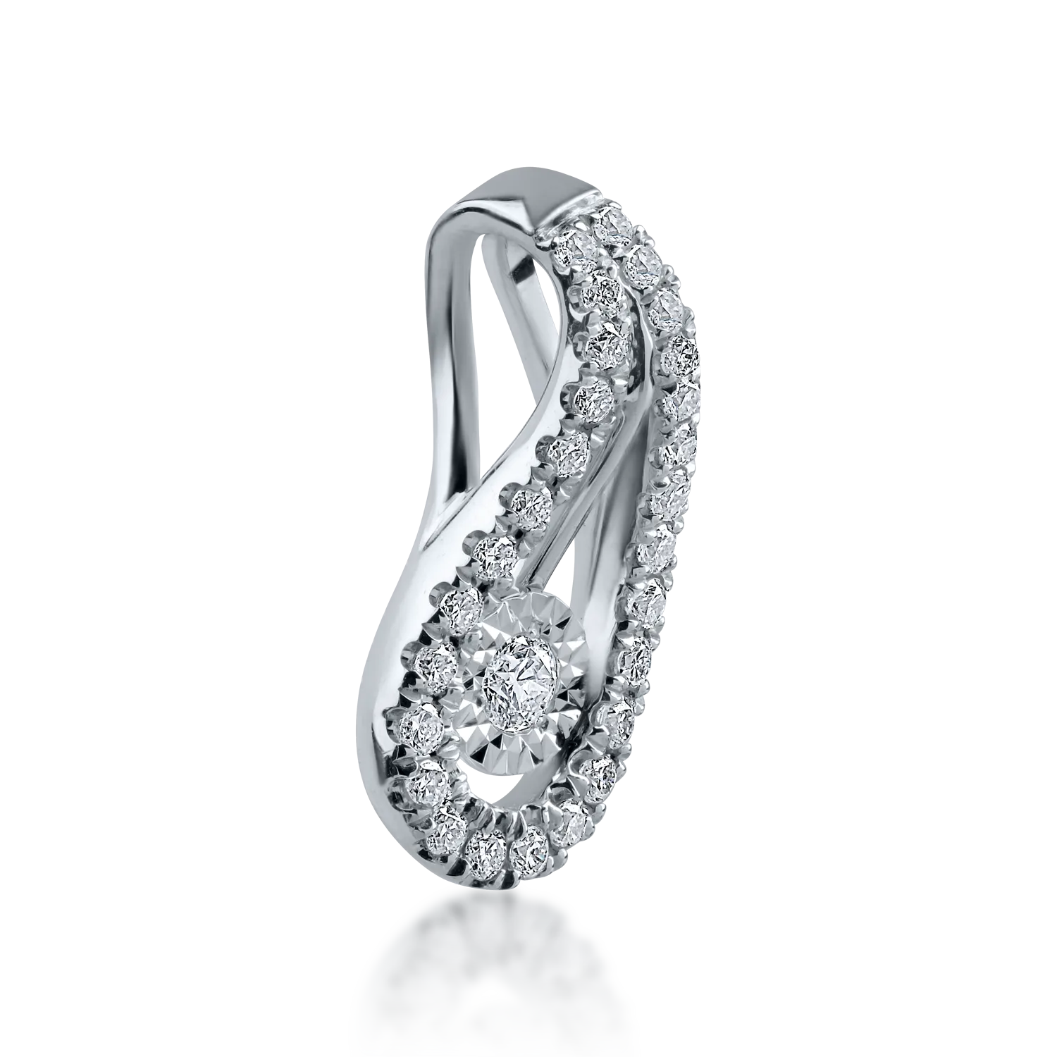Pandantiv din aur alb cu diamante de 0.159ct