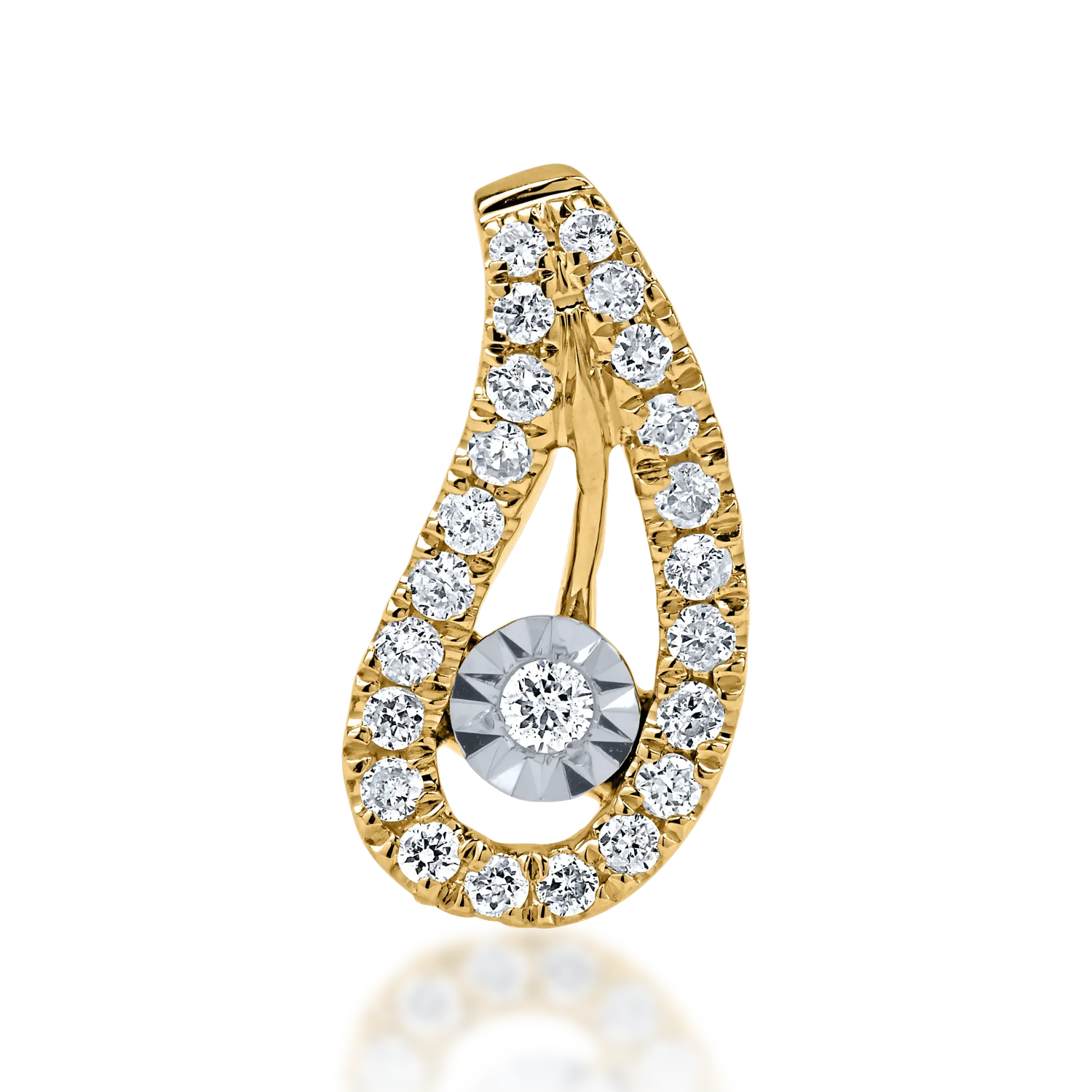 Yellow gold pendant with 0.16ct diamonds