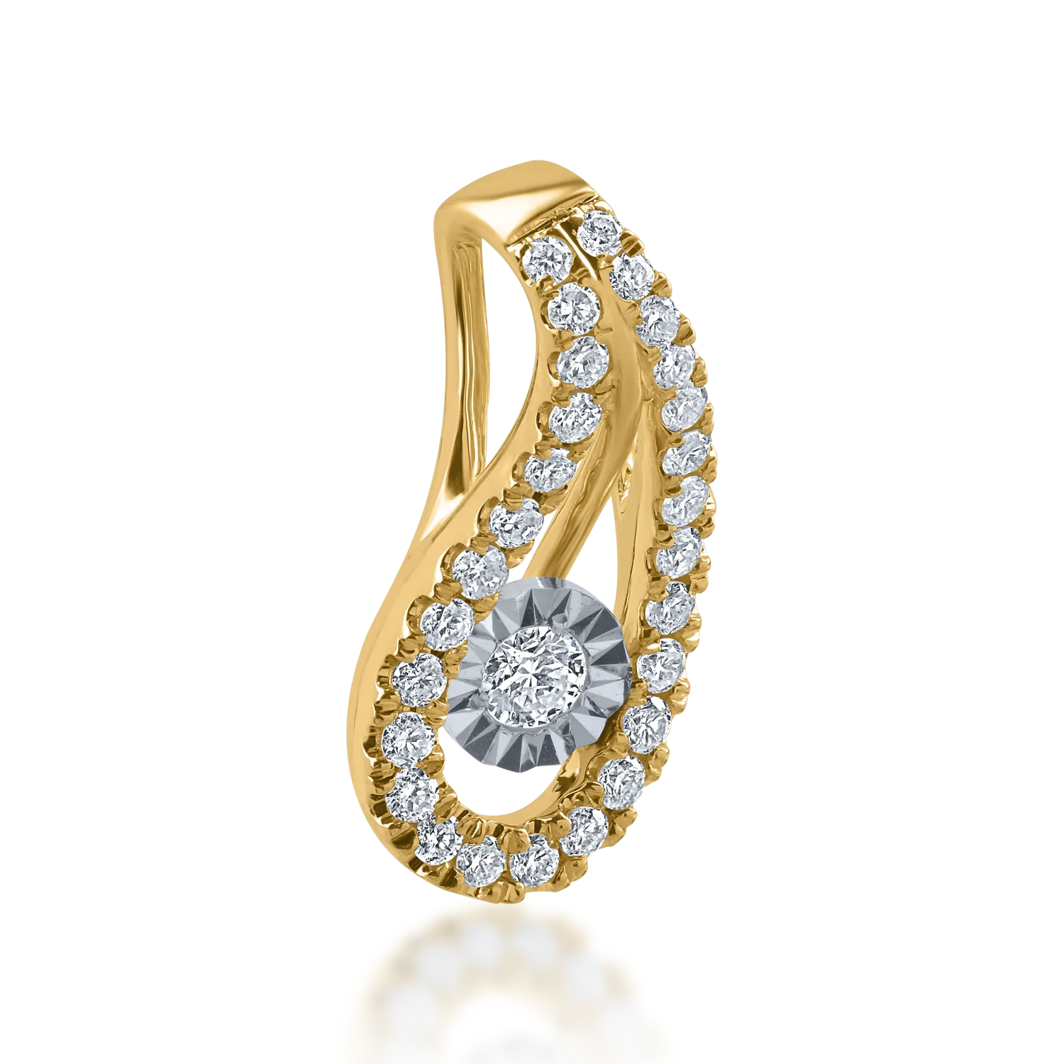 Pandantiv din aur galben cu diamante de 0.16ct
