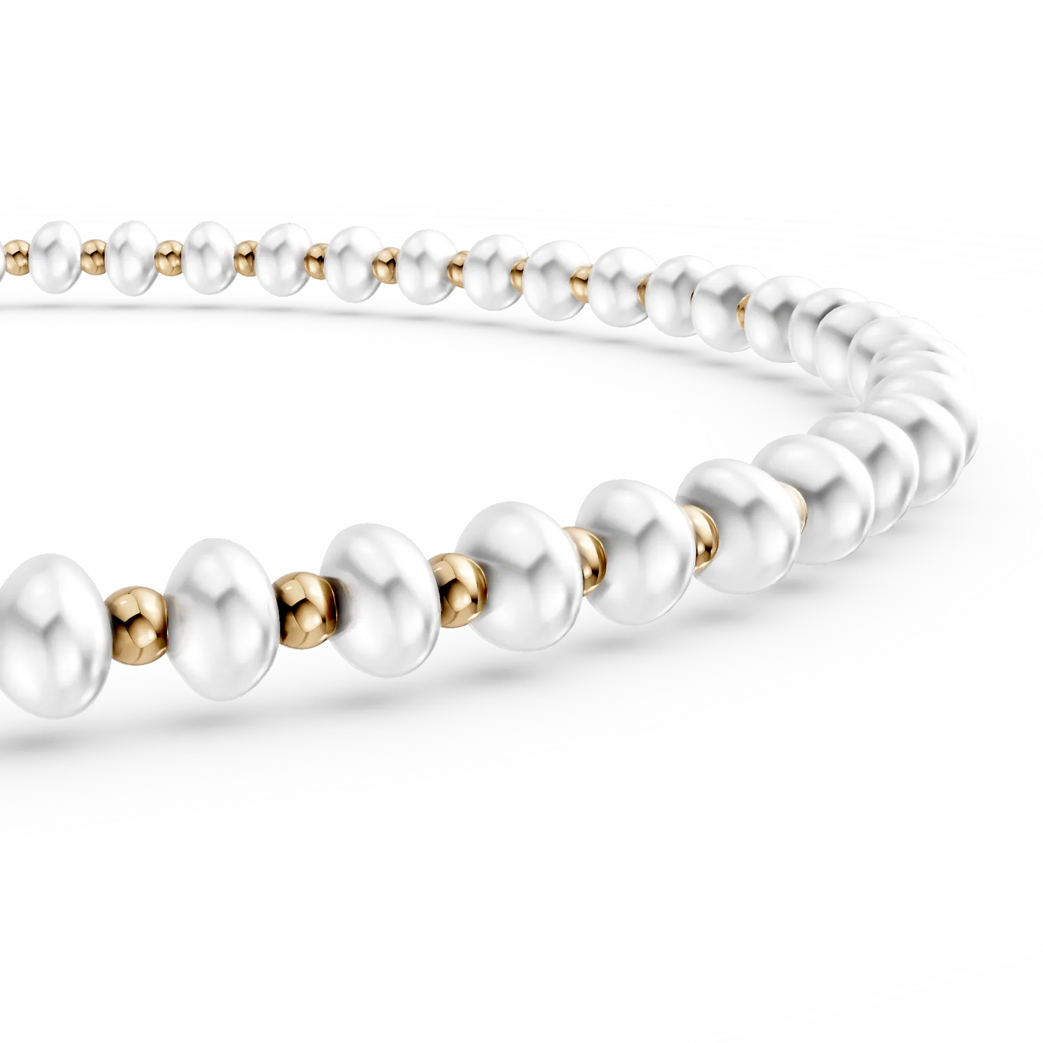 Yellow gold bracelet with natural pearls