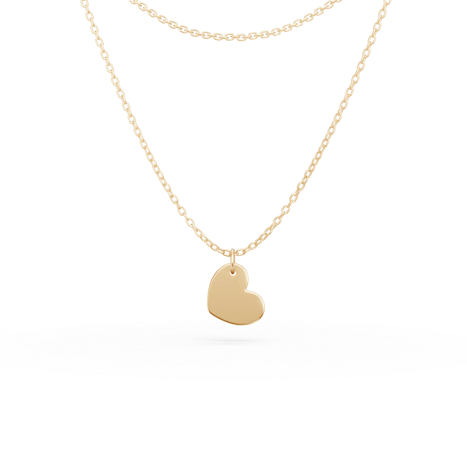 Teilor Lant din aur galben cu pandantive inima si un diamant de 0.005ct