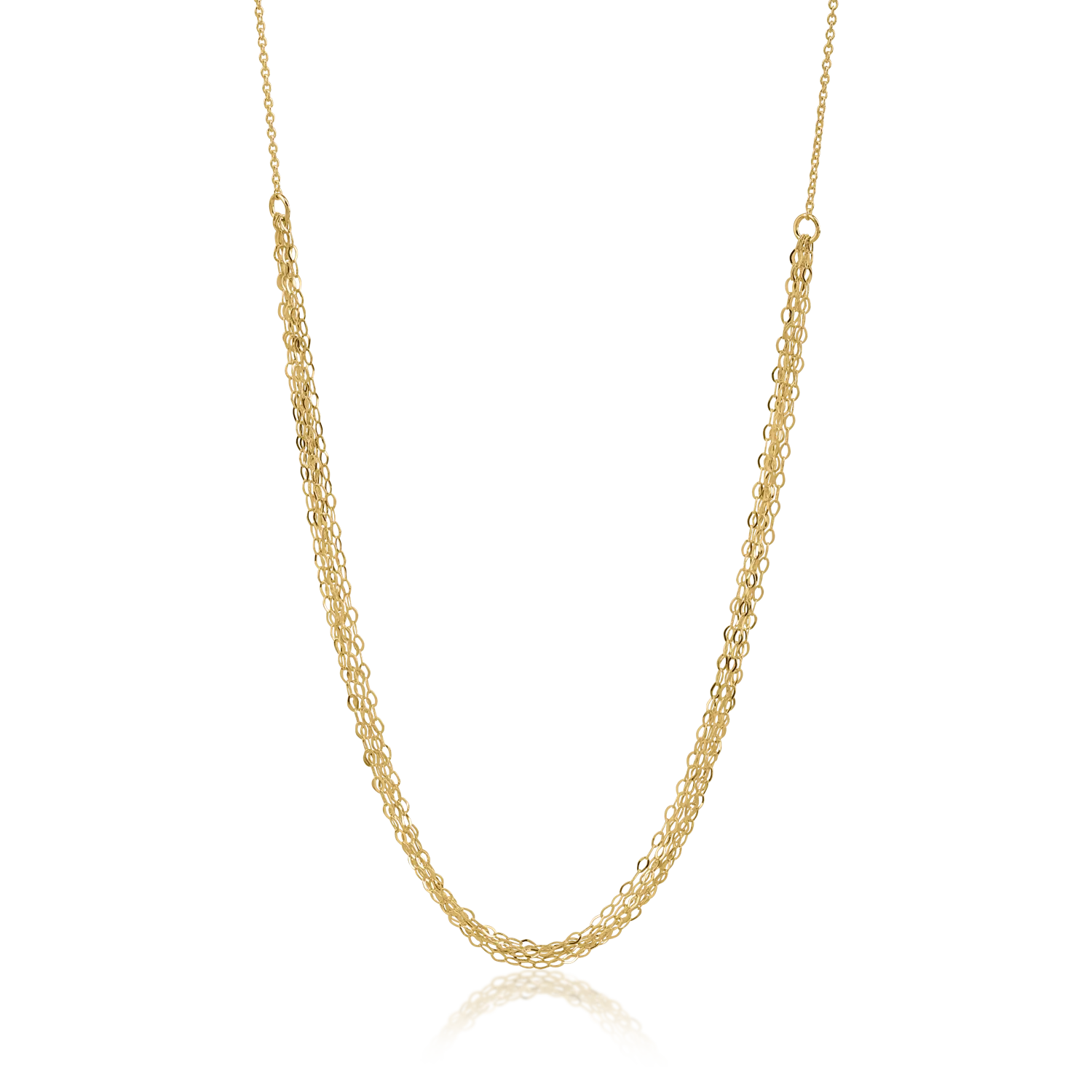 Yellow gold chain with links pendant