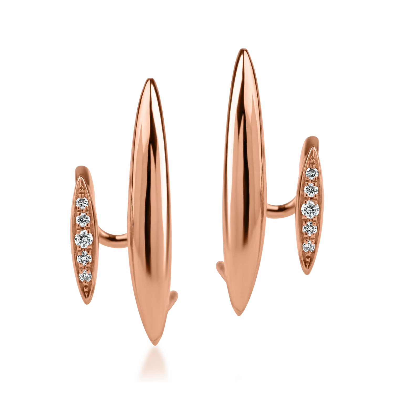 Cercei stud din aur roz cu diamante de 0.037ct