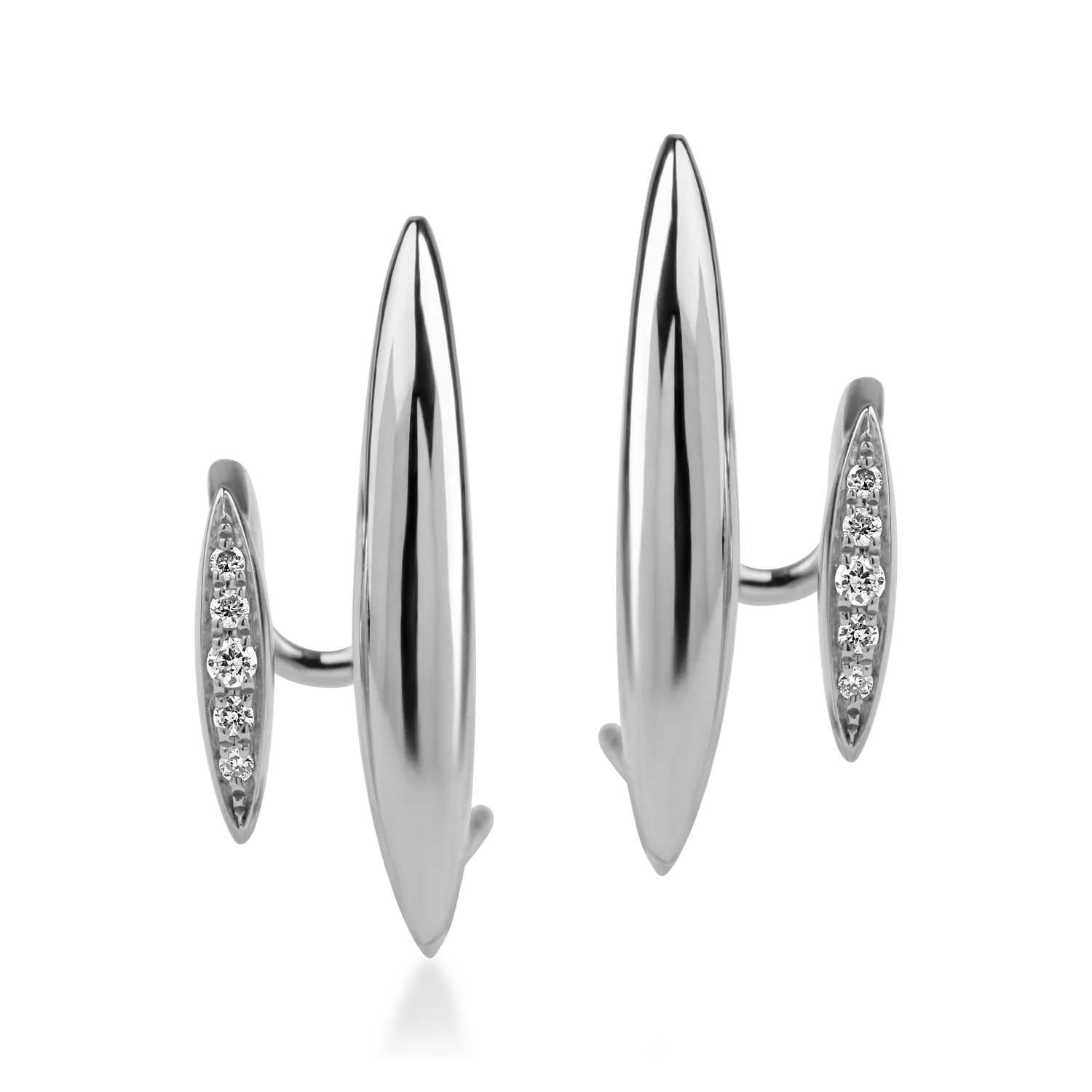 Fehér arany geometrikus fülbevaló 0.04ct gyémánttal-168573