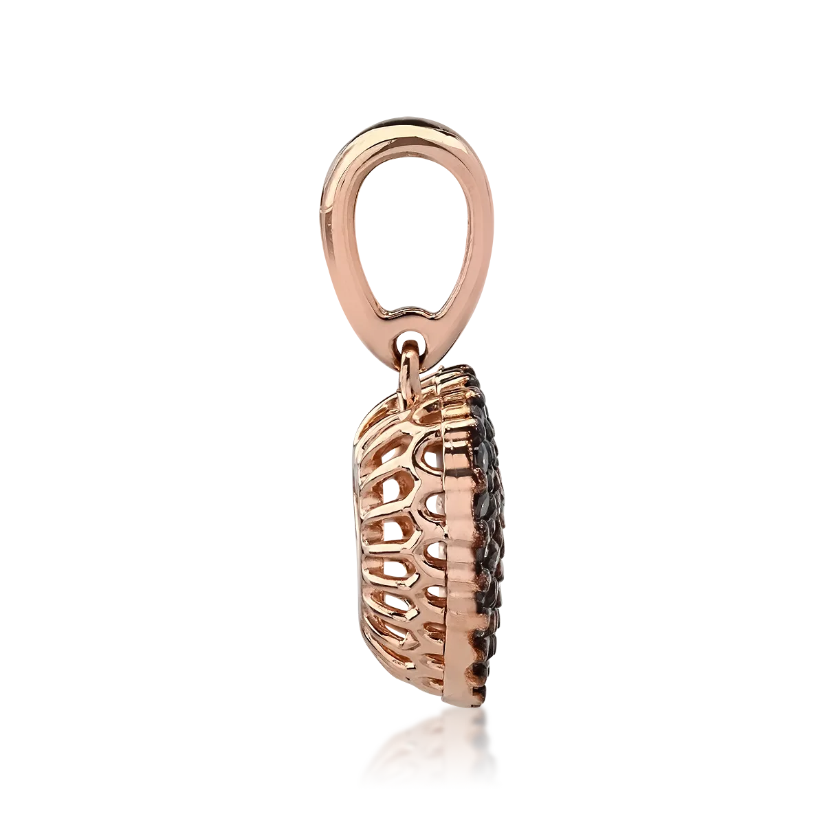 Висулка сърце от розово злато с микровтвърден цирконий