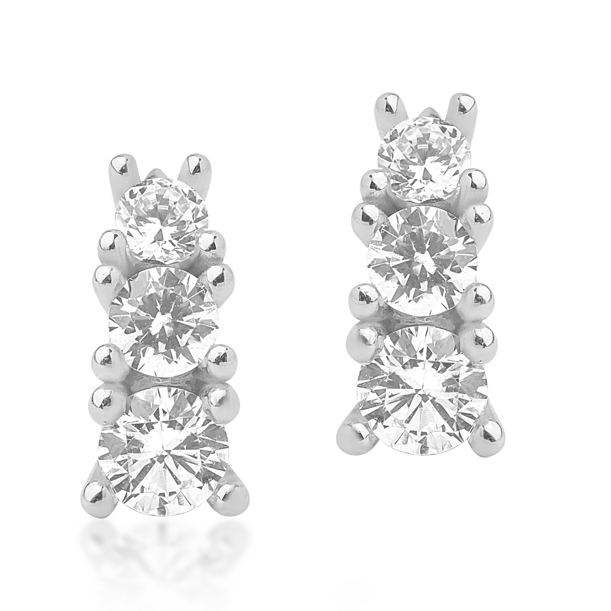 Cercei din aur alb cu zirconia-168642
