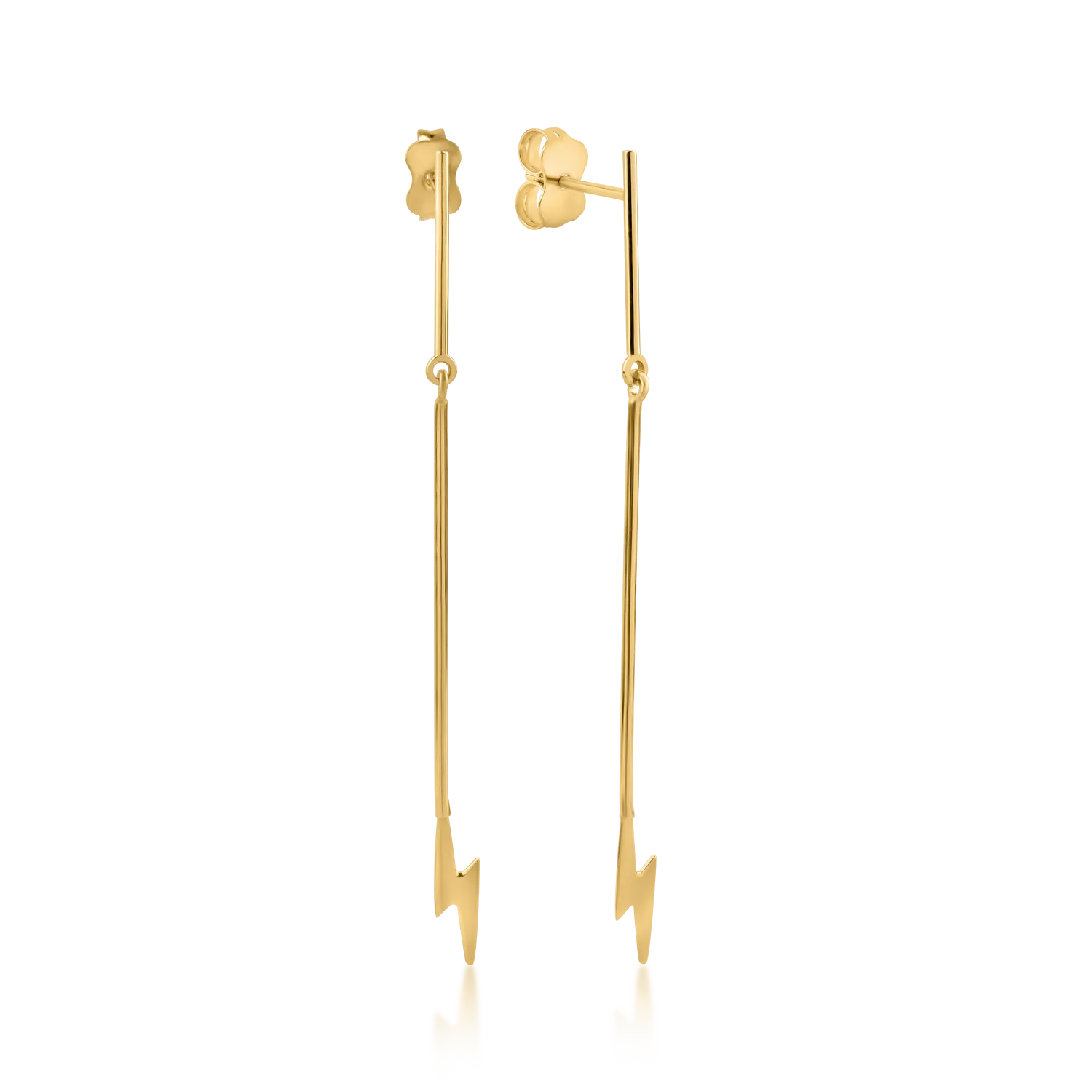 Długie kolczyki z żółtego złota