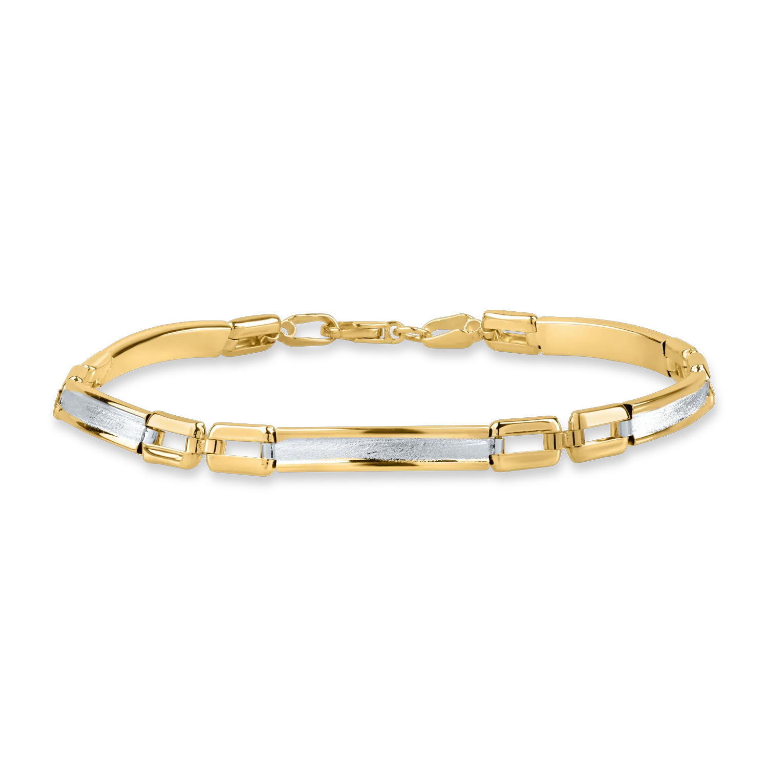 White-yellow gold men's bracelet