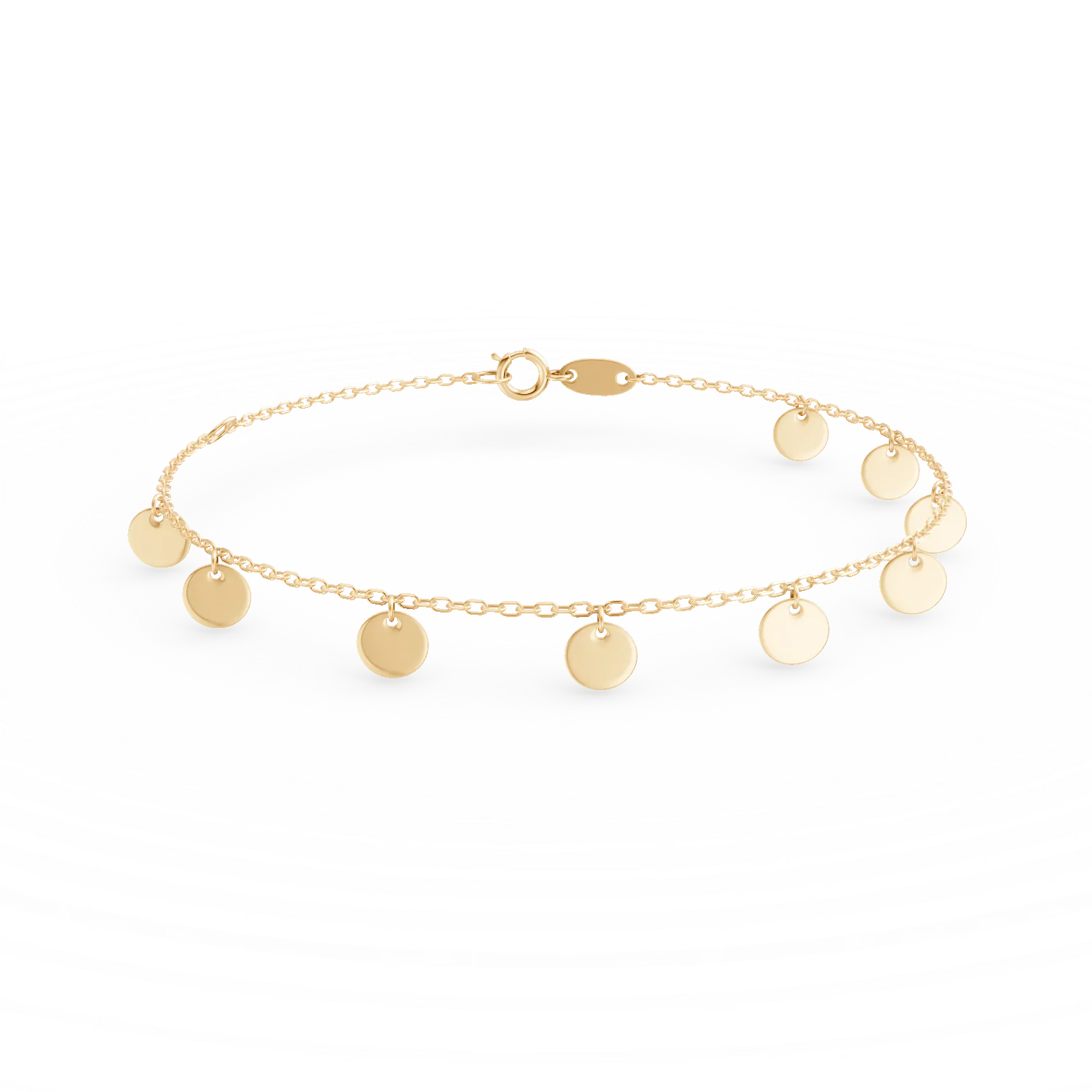 Bratara cu banuti din aur galben