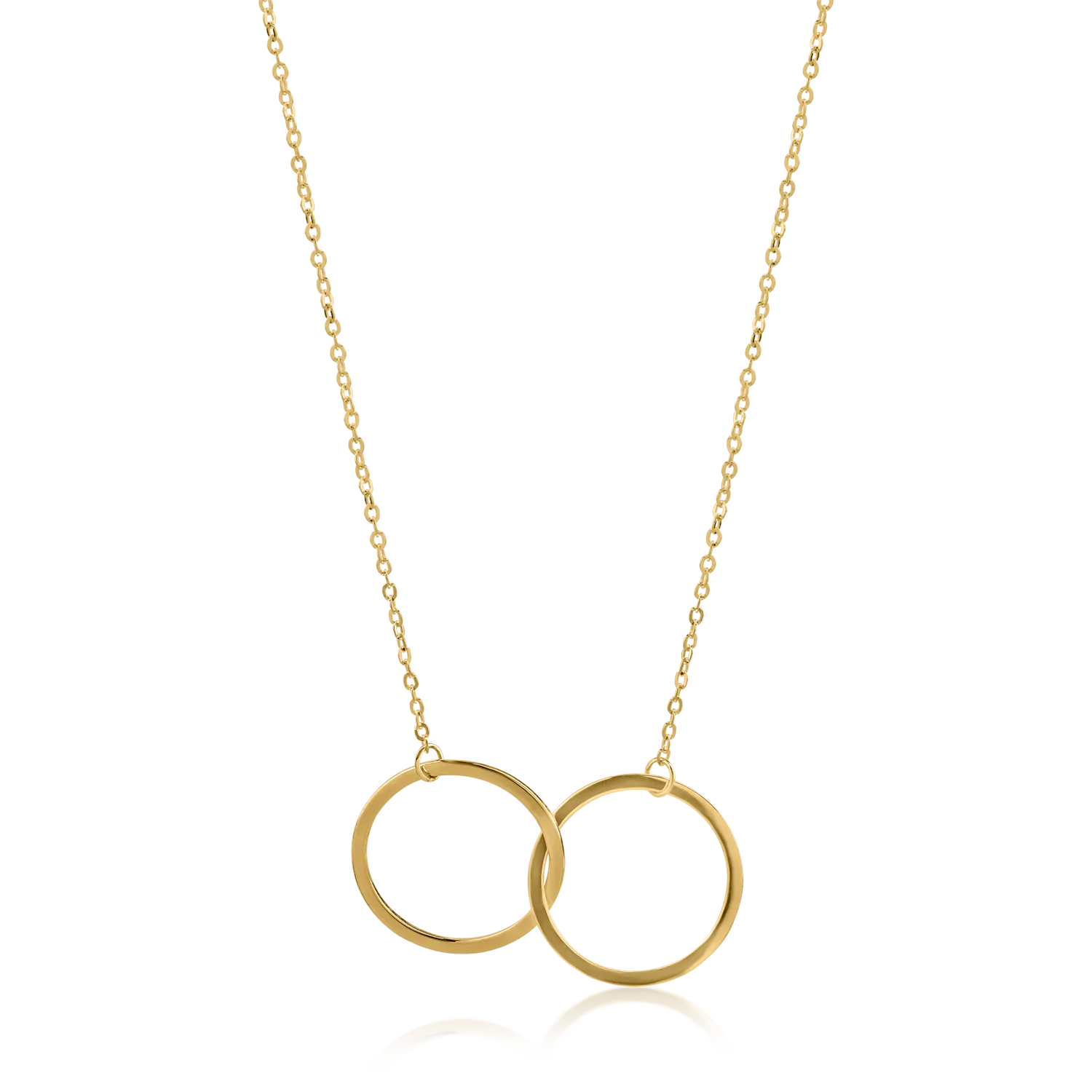 Yellow gold circles pendant necklace