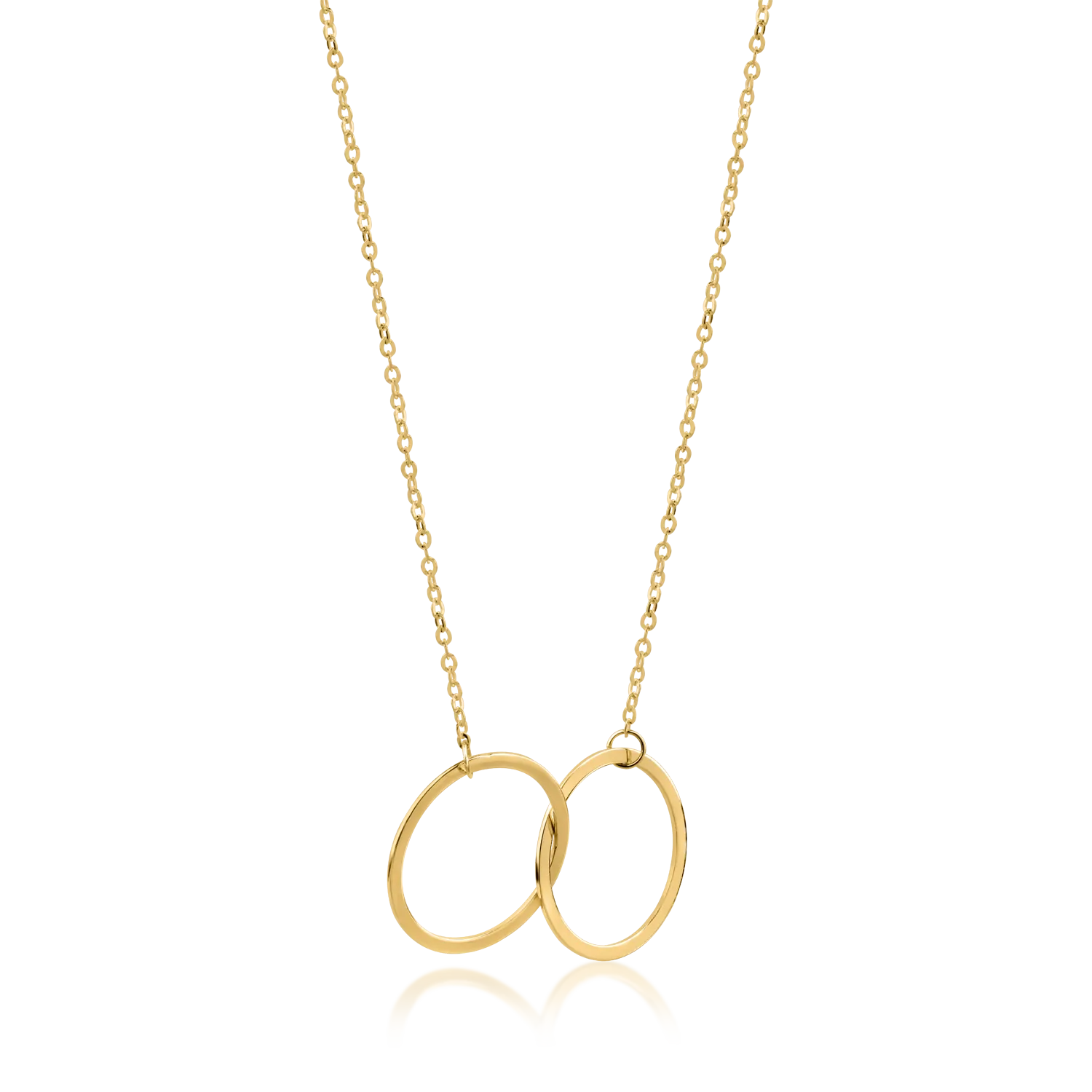 Yellow gold circles pendant necklace