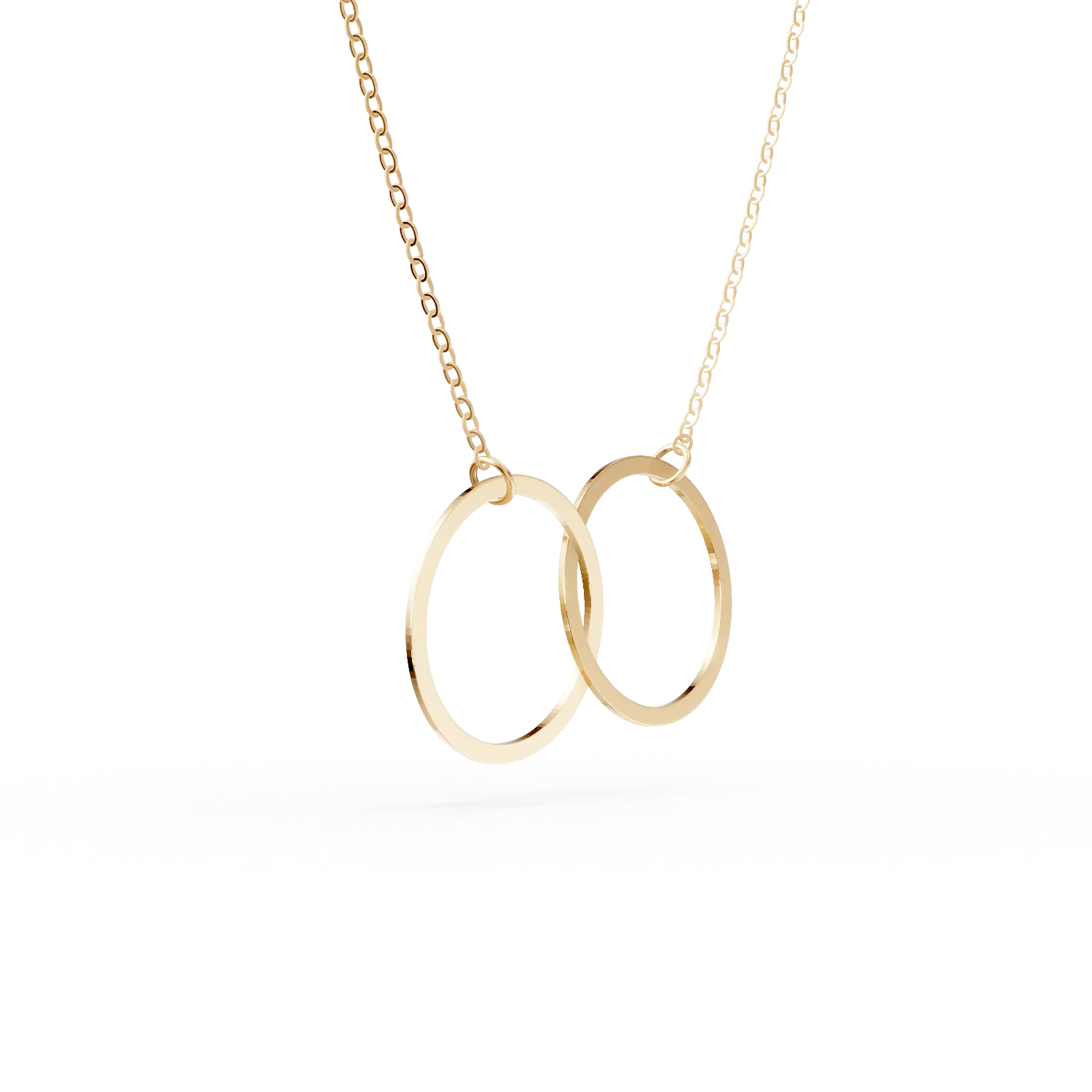 Naszyjnik w kształcie kółek z żółtego złota
