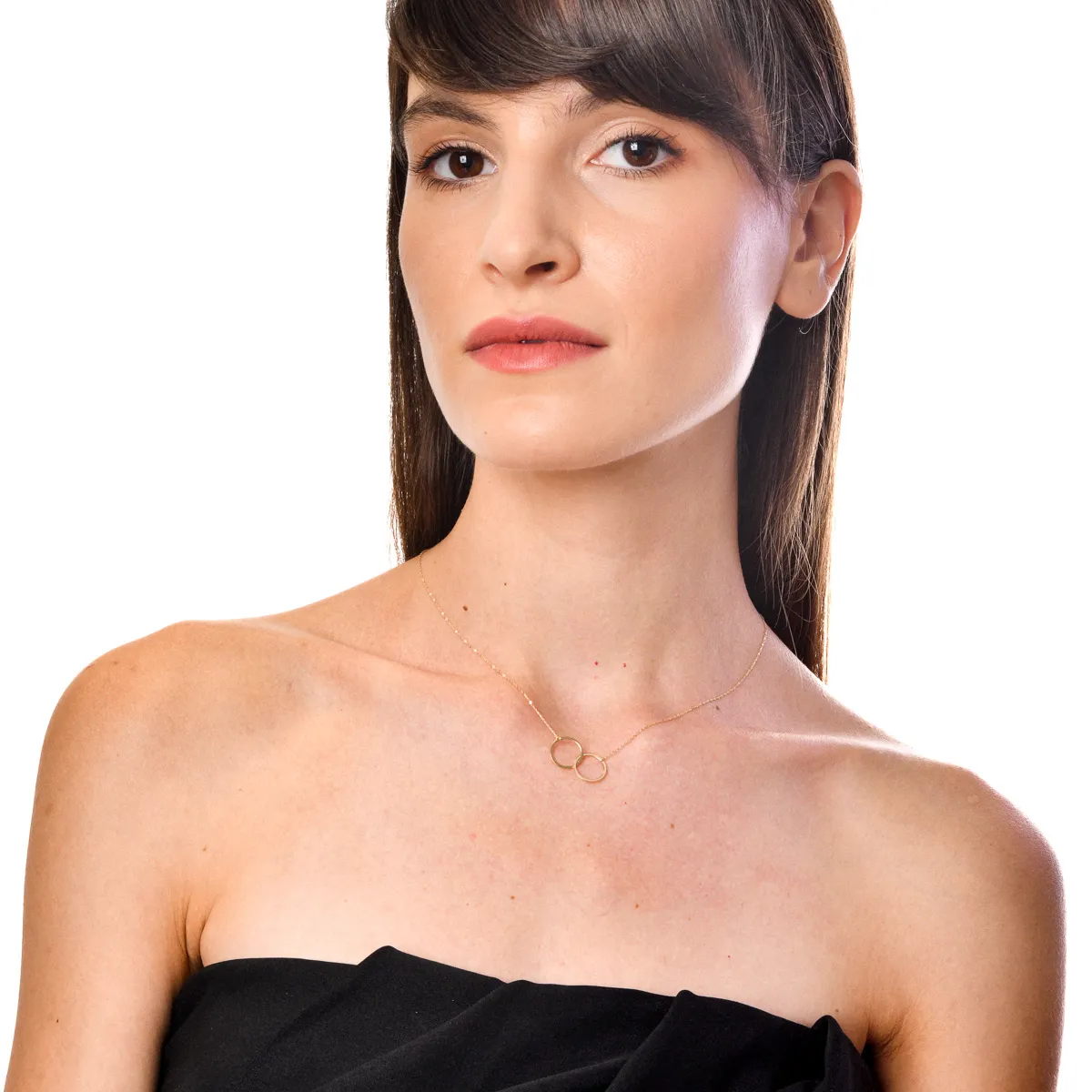 Naszyjnik w kształcie kółek z żółtego złota