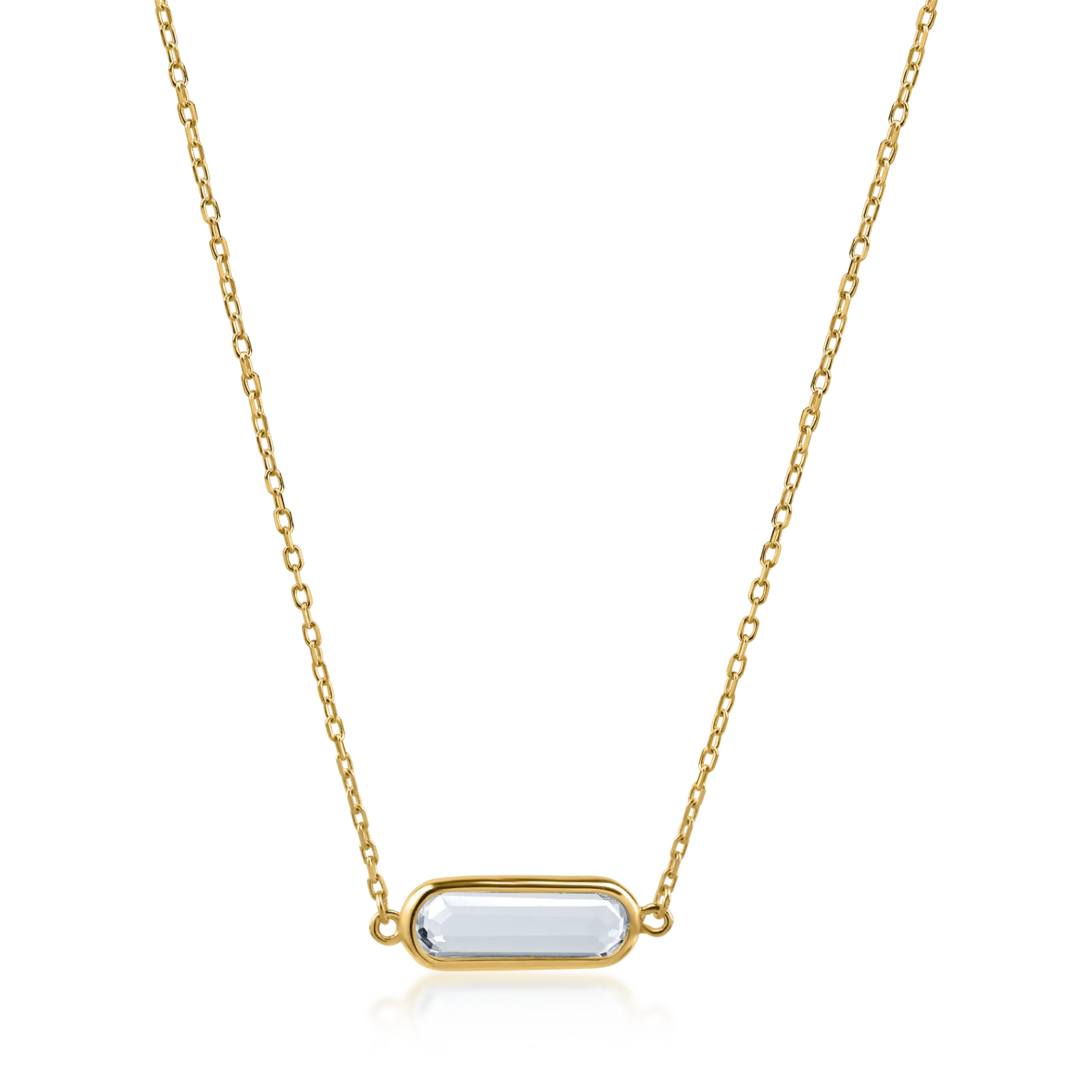 Yellow gold geometric pendant necklace