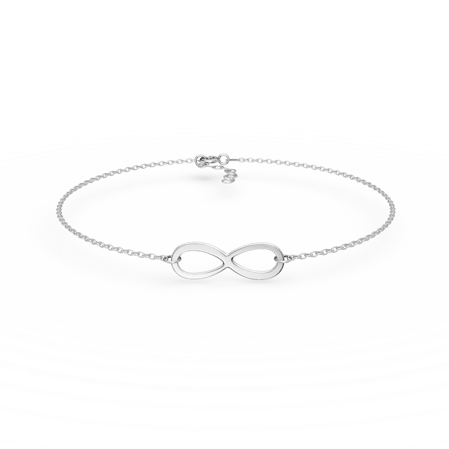 Bratara cu infinit din aur alb de 14K