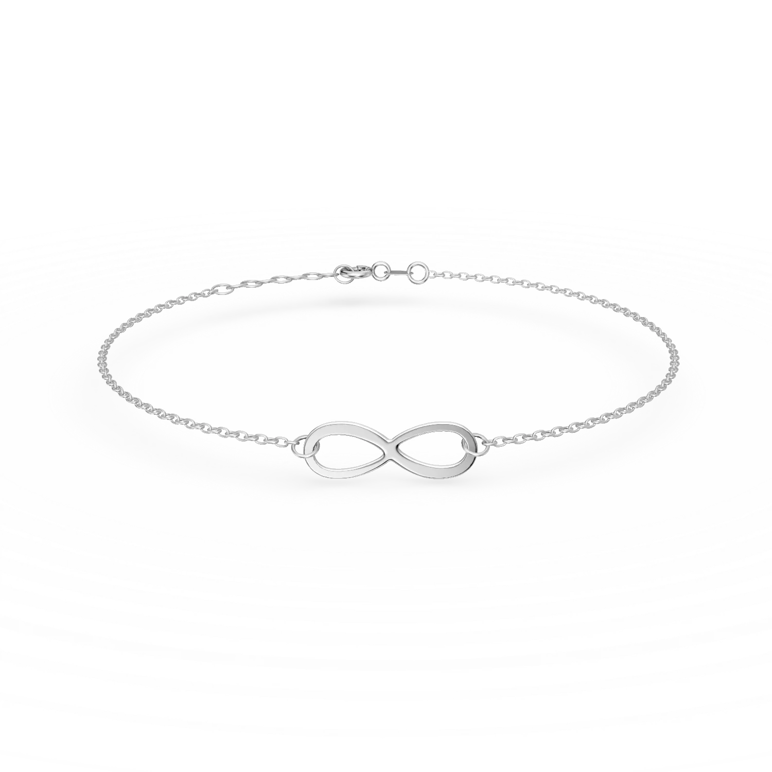 Bratara cu infinit din aur alb de 14K