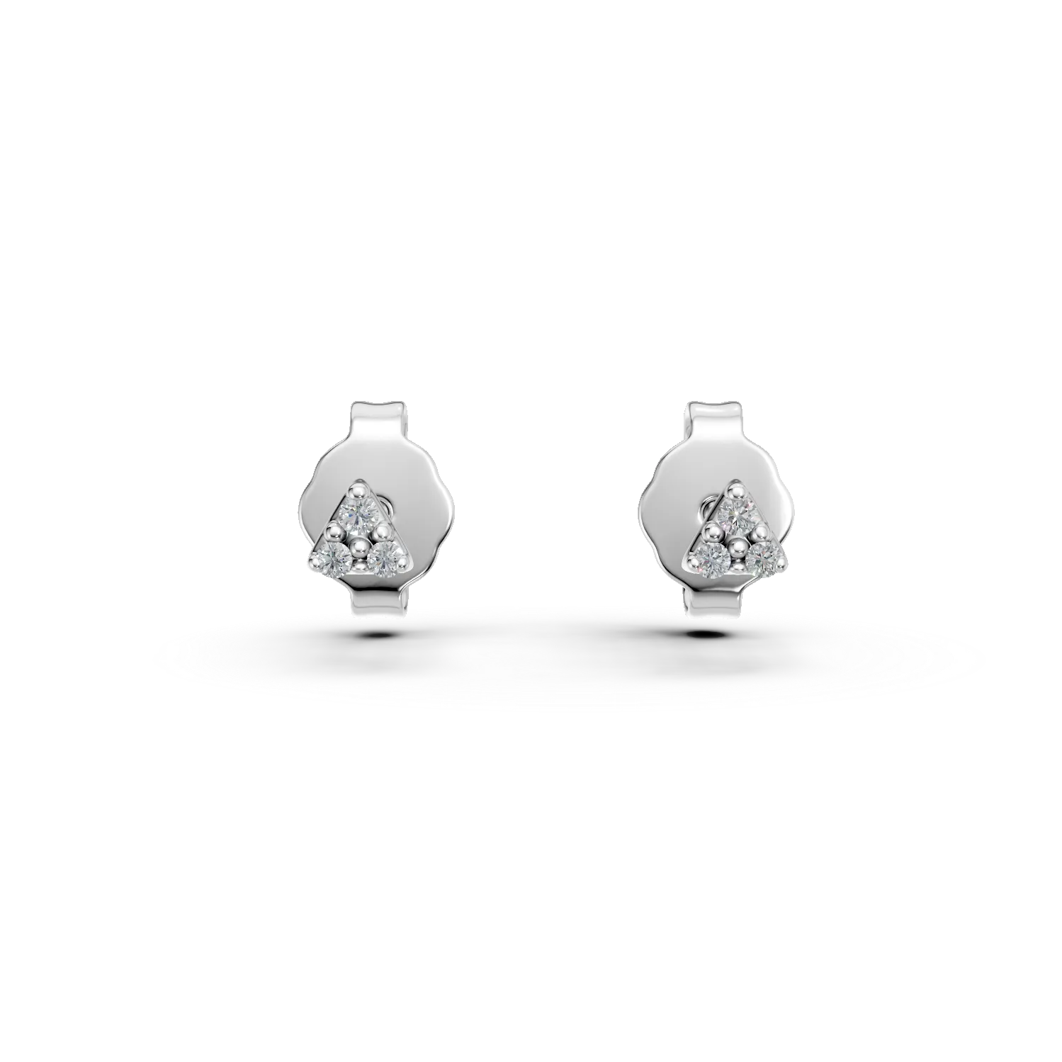 Cercei geometrici din aur alb cu zirconia-169695