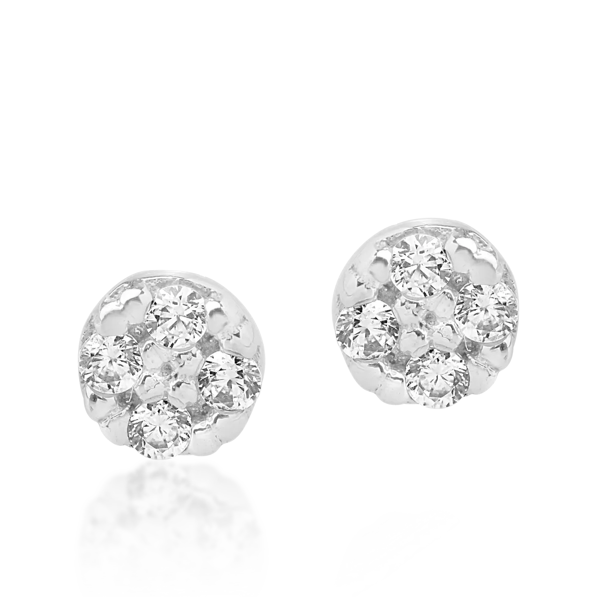 Fehér arany kör alakú fülbevaló cirkóniával