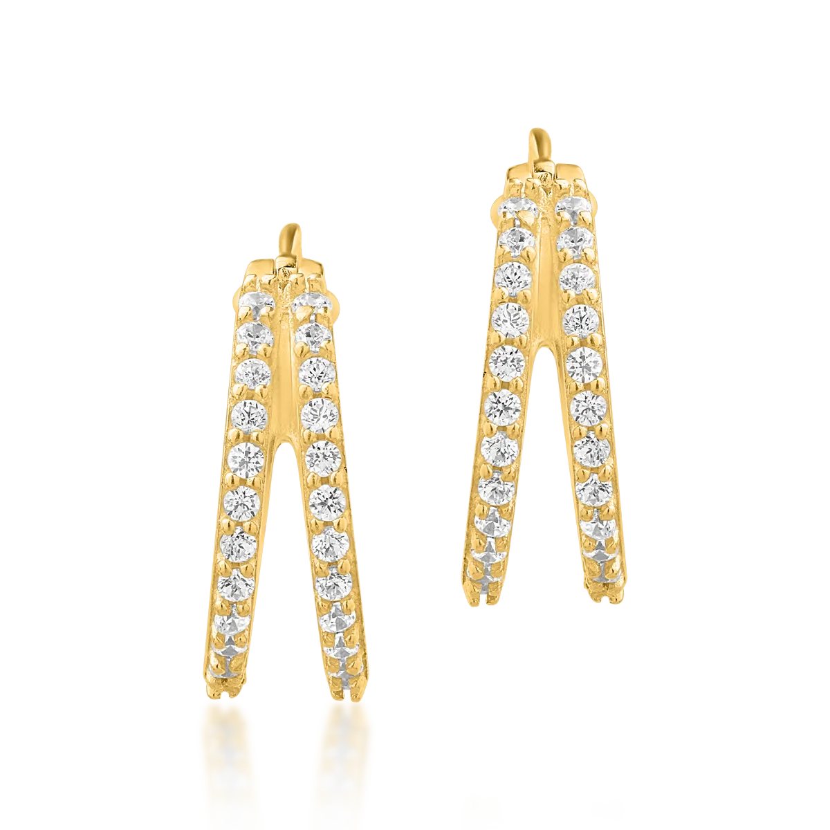 Kolczyki koła z żółtego złota z mikro osadzoną cyrkonią