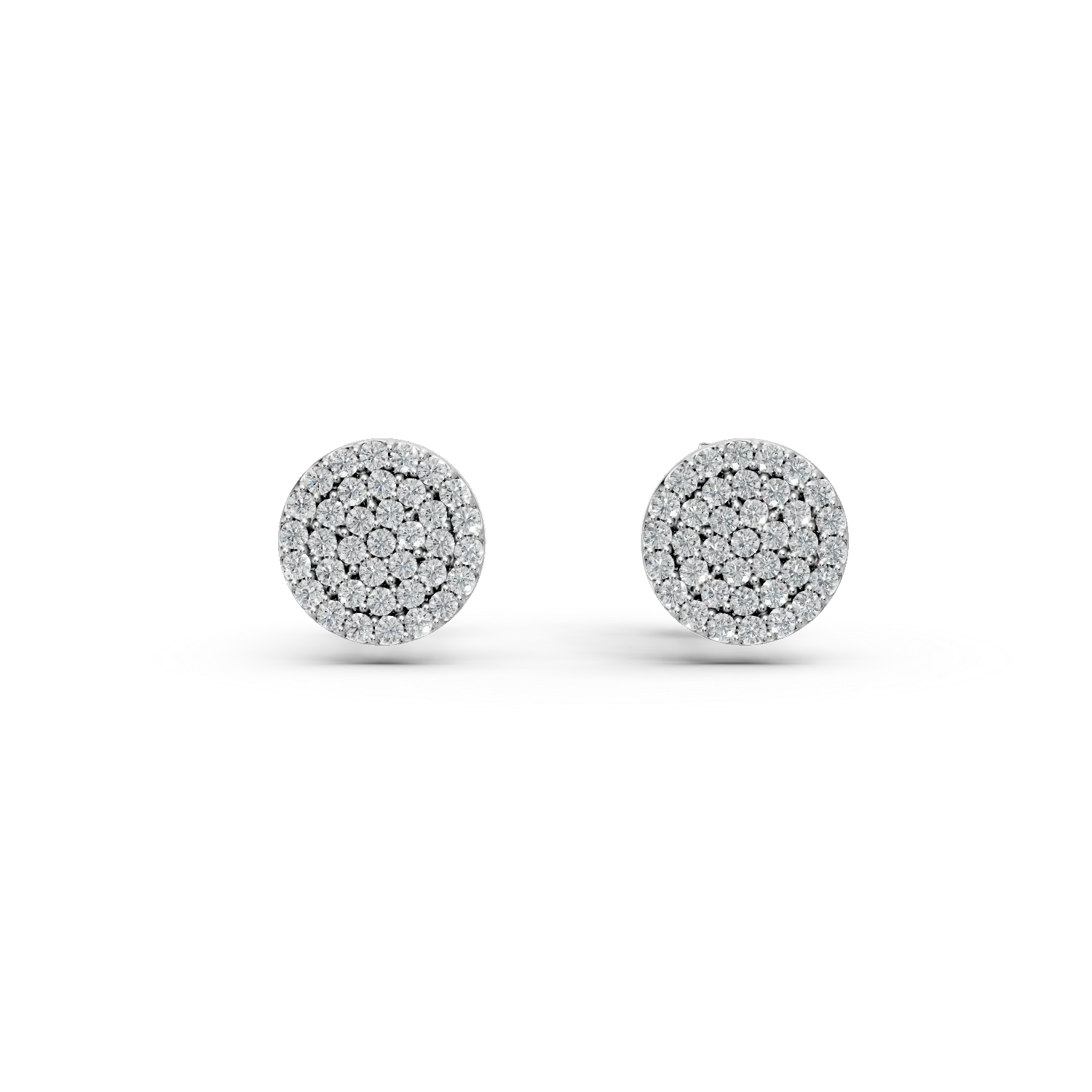 Cercei rotunzi din aur alb cu zirconia microsetting-169709