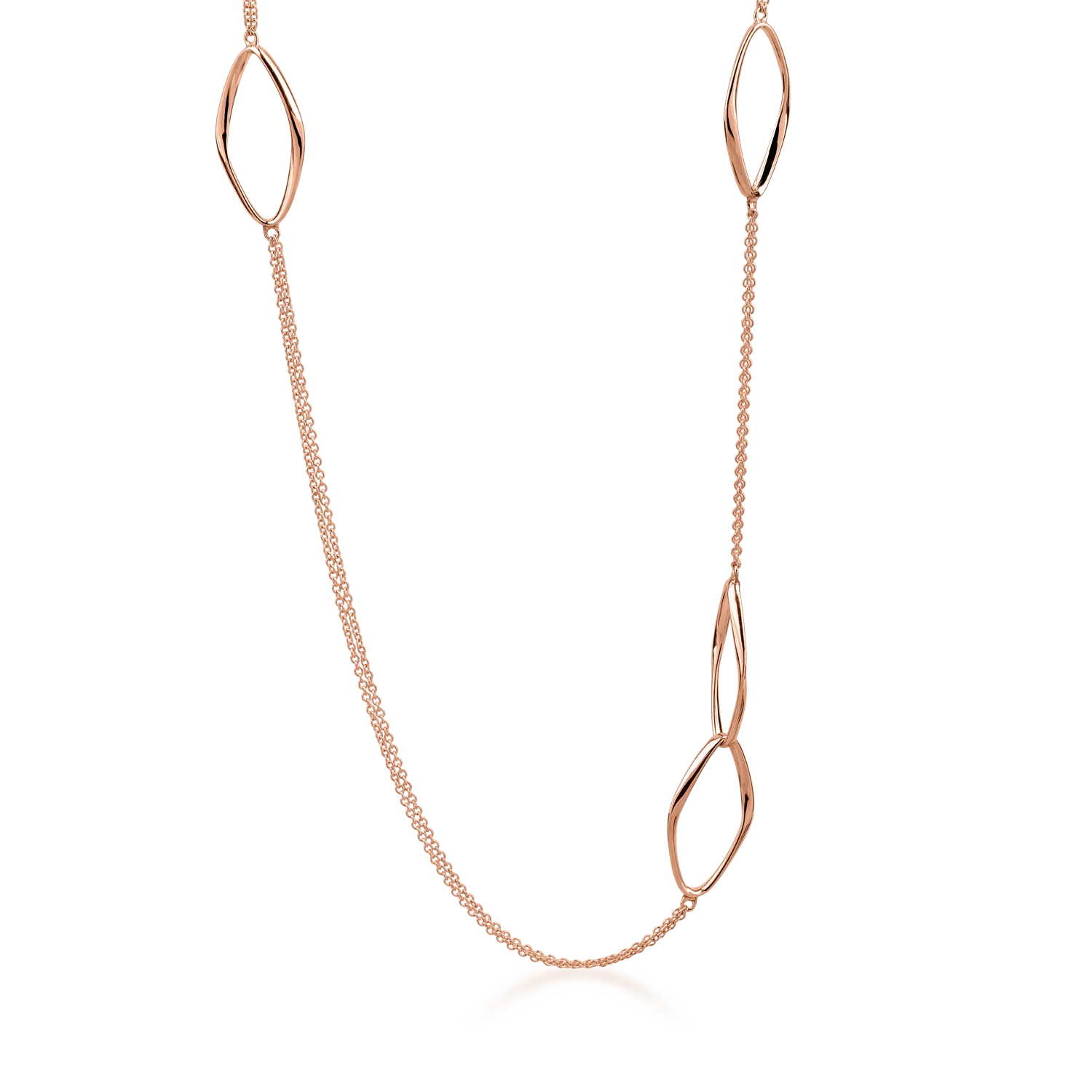 Rose gold chain with geometric pendants