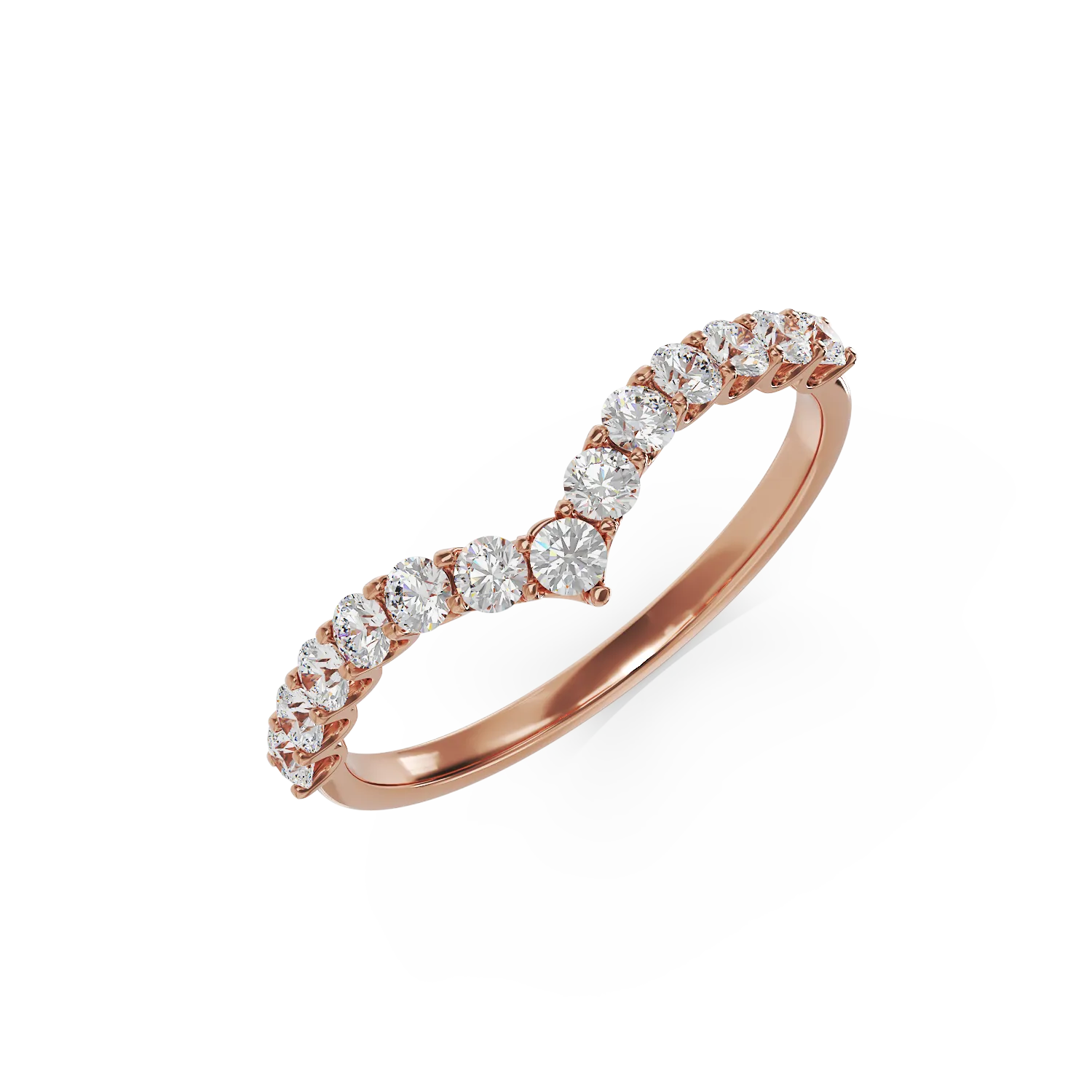 Half eternity ring in rose gold with 0.5ct diamonds