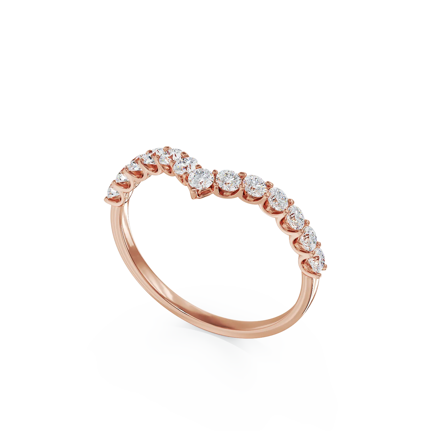 Fél örökkévalóság gyűrű rózsaszín aranyból 0.5ct gyémántokkal