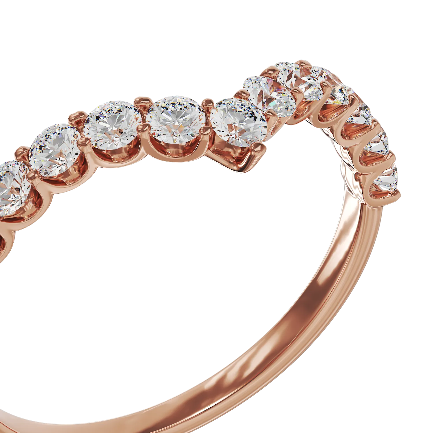 Fél örökkévalóság gyűrű rózsaszín aranyból 0.5ct gyémántokkal