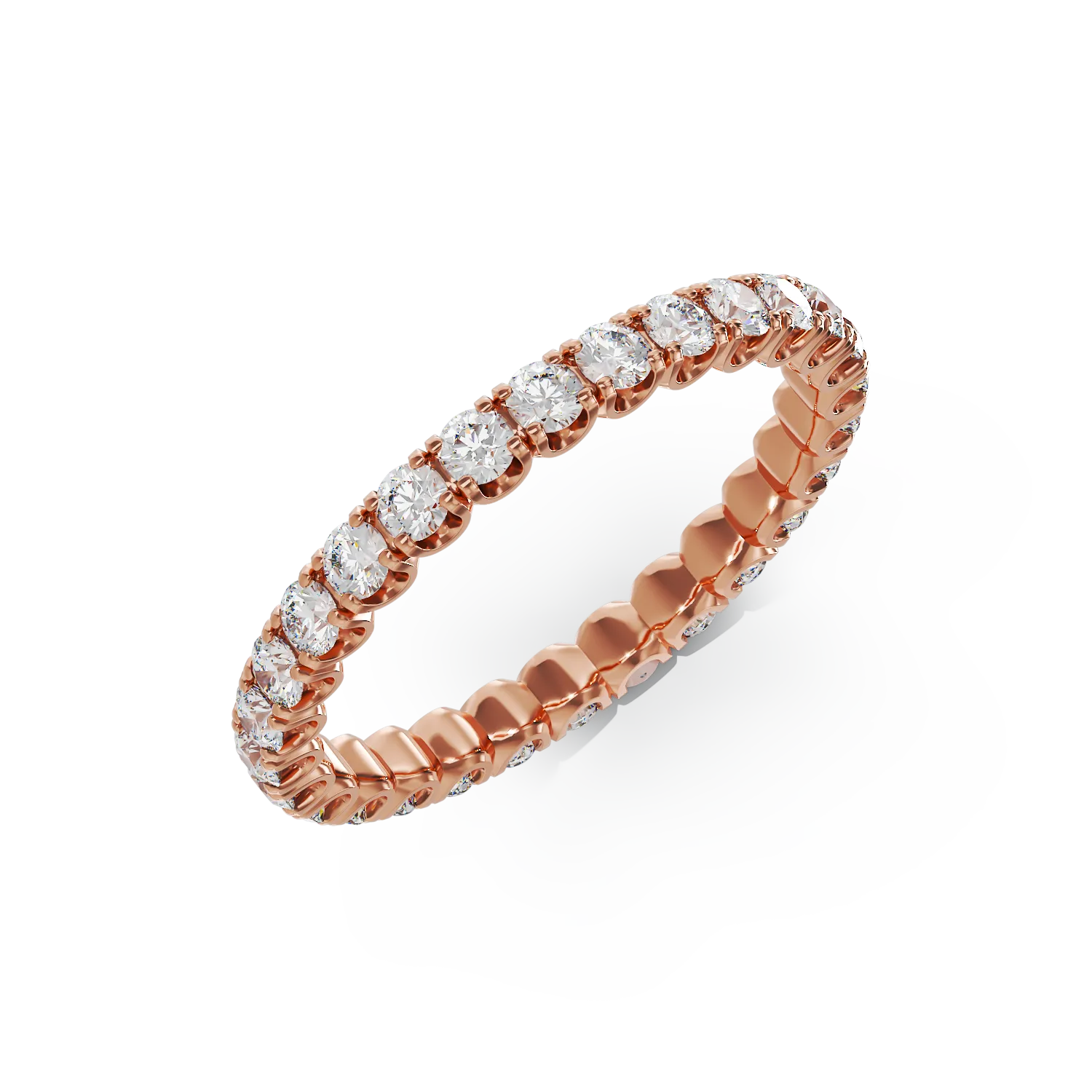 Rózsarany örökkévalósági gyűrű 1ct gyémántokkal
