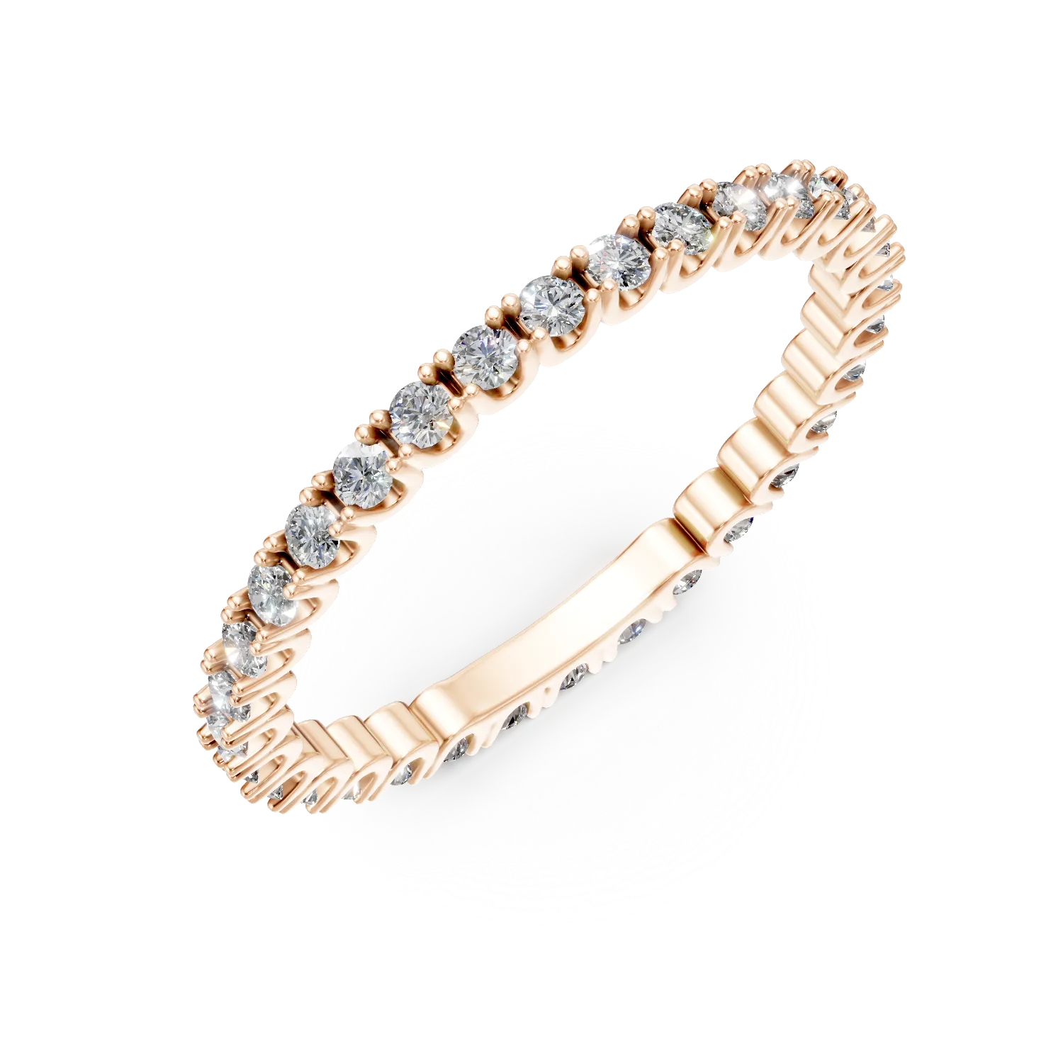 Inel eternity din aur roz cu diamante de 1ct