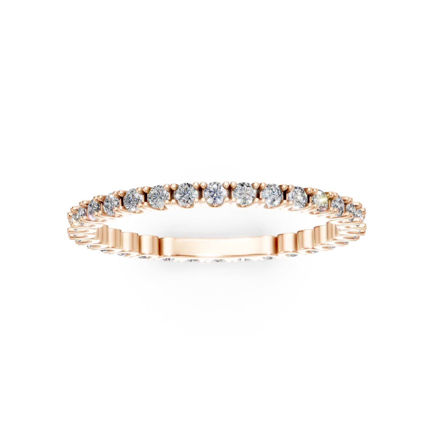 Пръстен за вечност от розово злато с 1кт диаманти