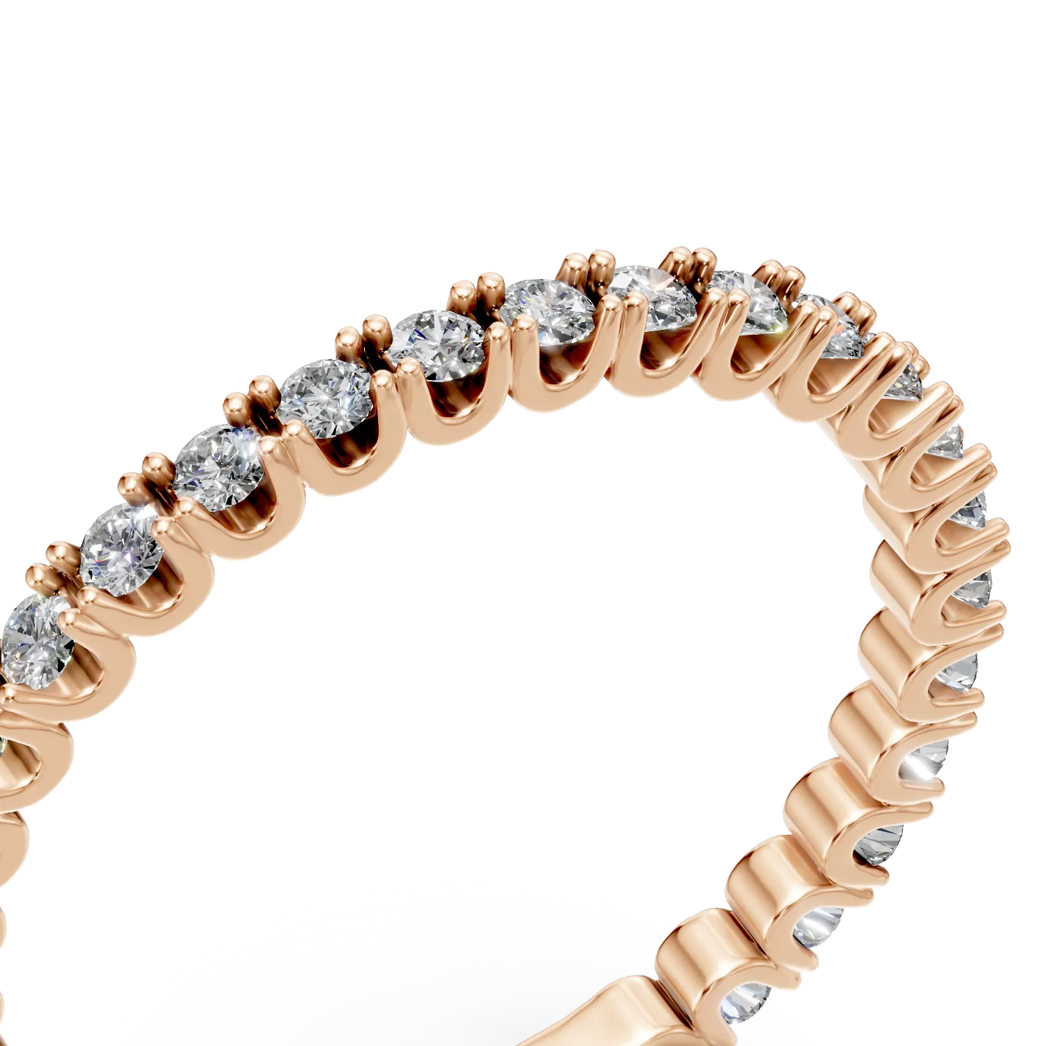 Пръстен за вечност от розово злато с 1кт диаманти