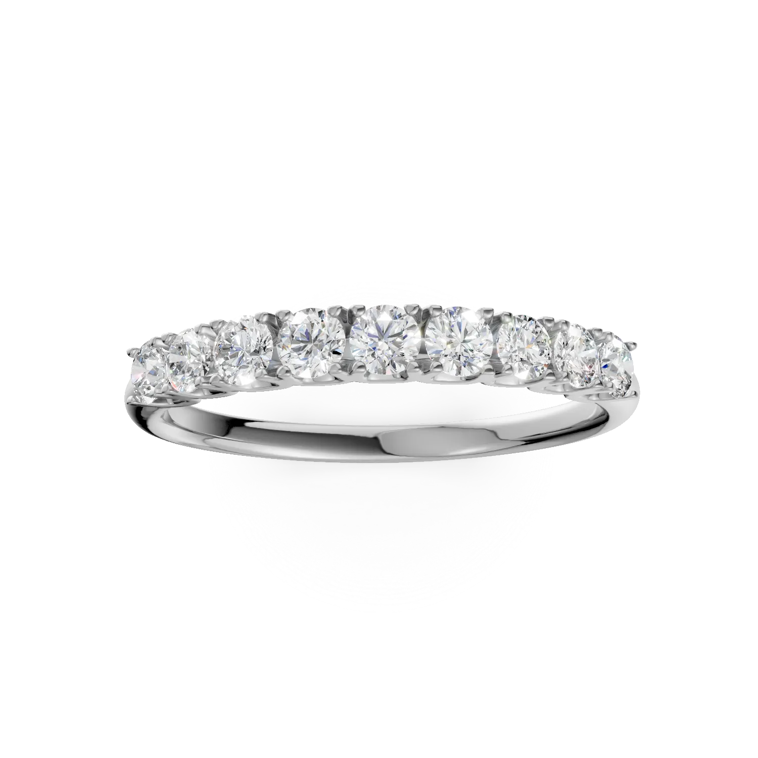 Inel semi eternity din aur alb cu diamante de 0.5ct