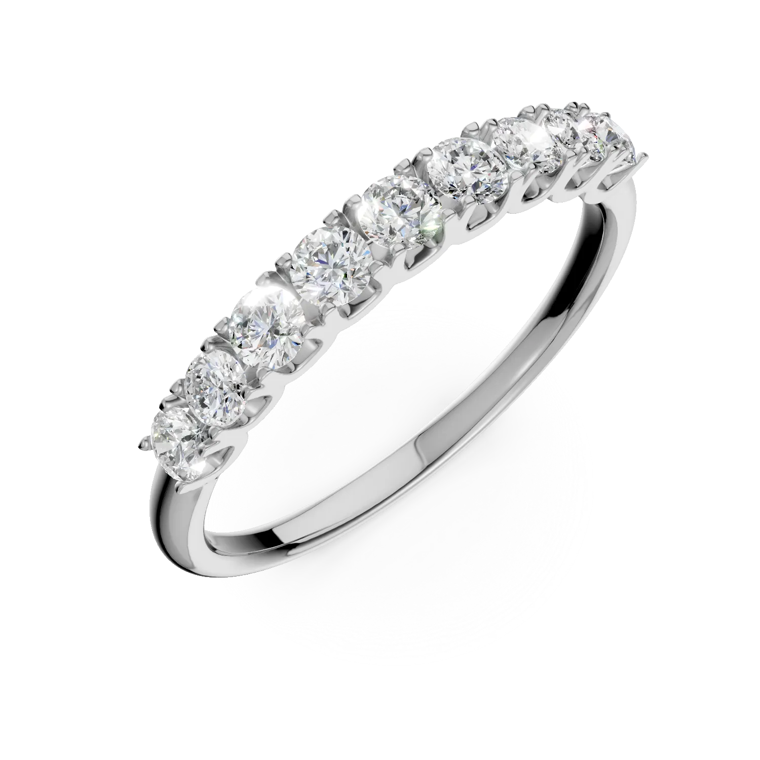 Teilor Inel semi eternity din aur alb cu diamante de 0.5ct