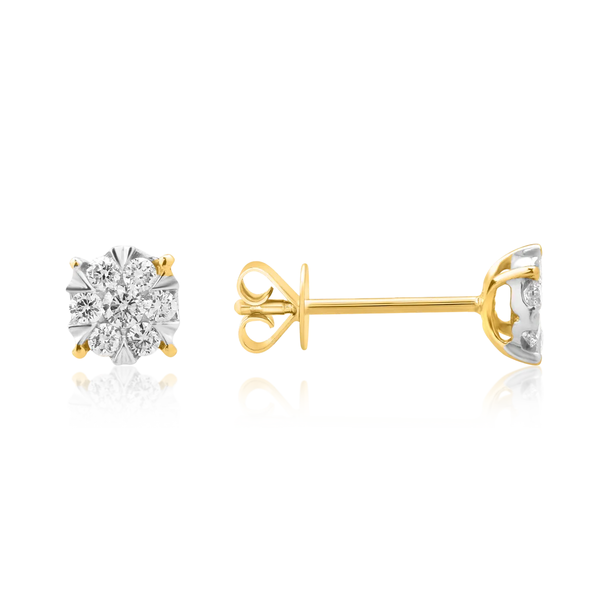 Yellow gold earrings with 0.2ct diamonds