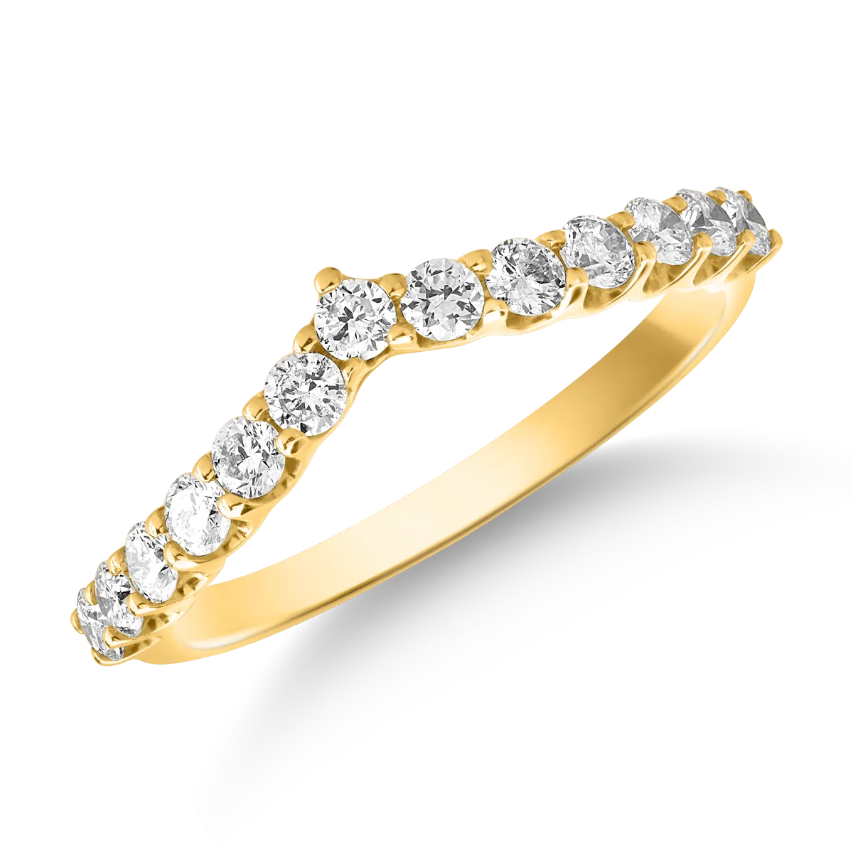 Half eternity ring in yellow gold with 0.5ct diamonds