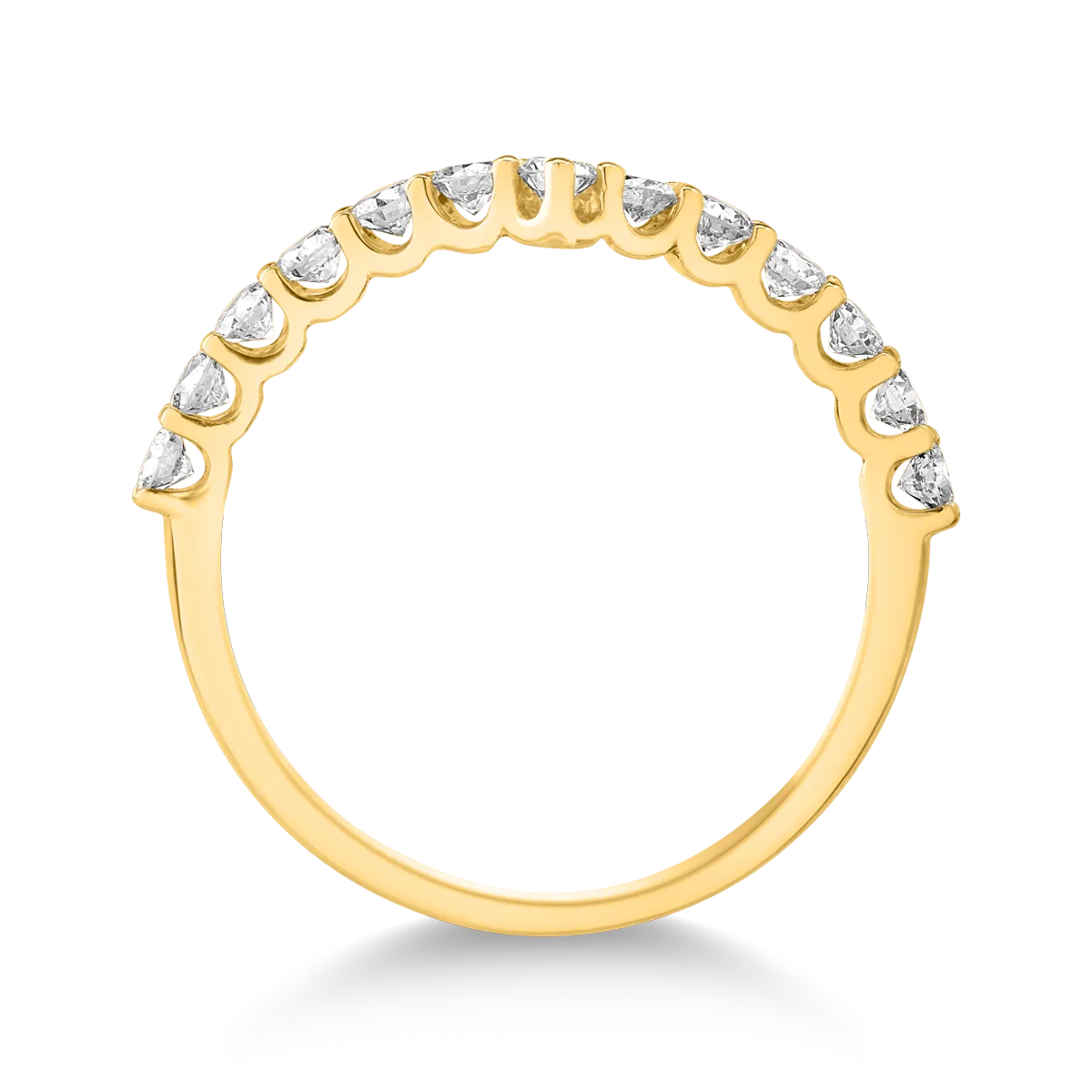 Half eternity ring in yellow gold with 0.5ct diamonds