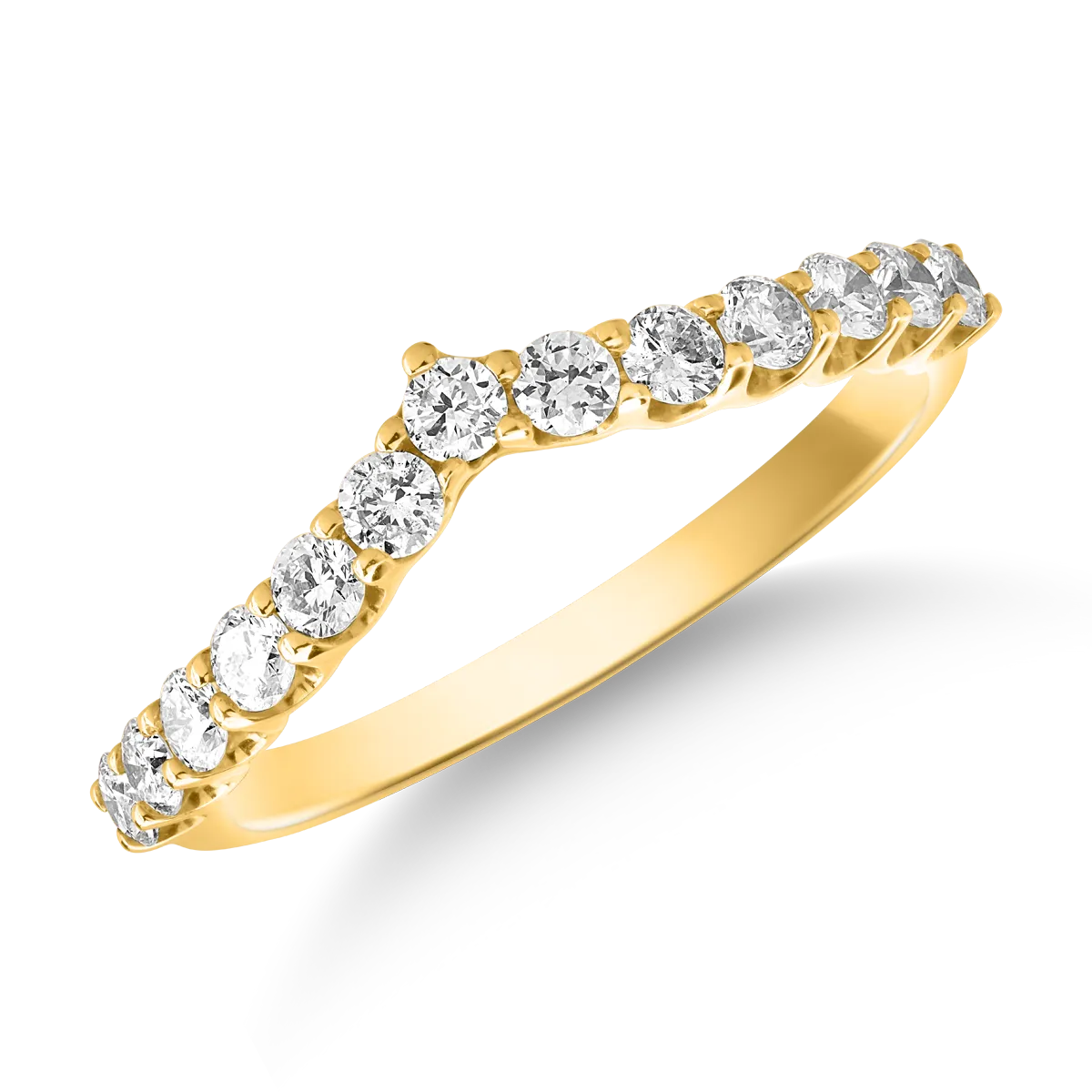 Teilor Inel semi eternity din aur galben cu diamante de 0.5ct
