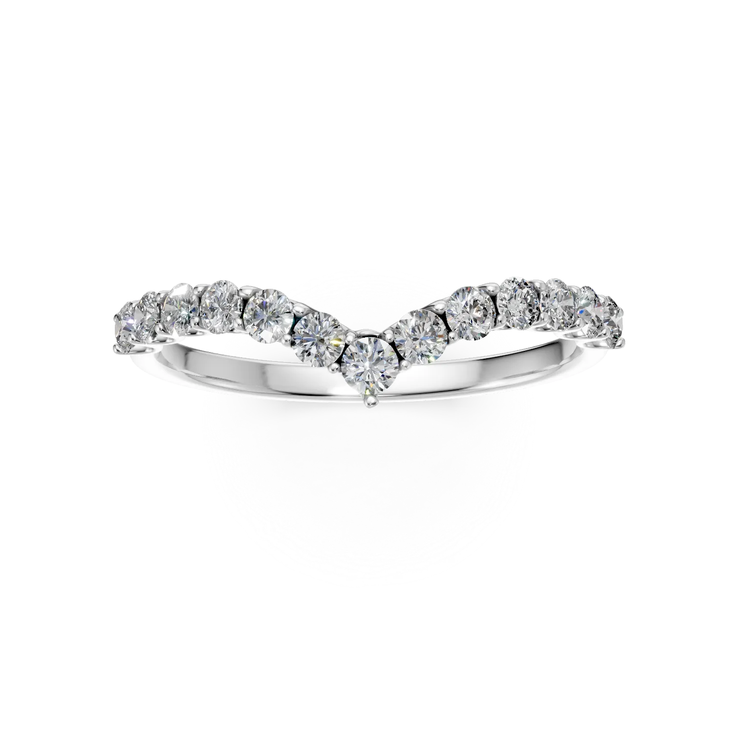 Inel semi eternity din aur alb cu diamante de 0.5ct