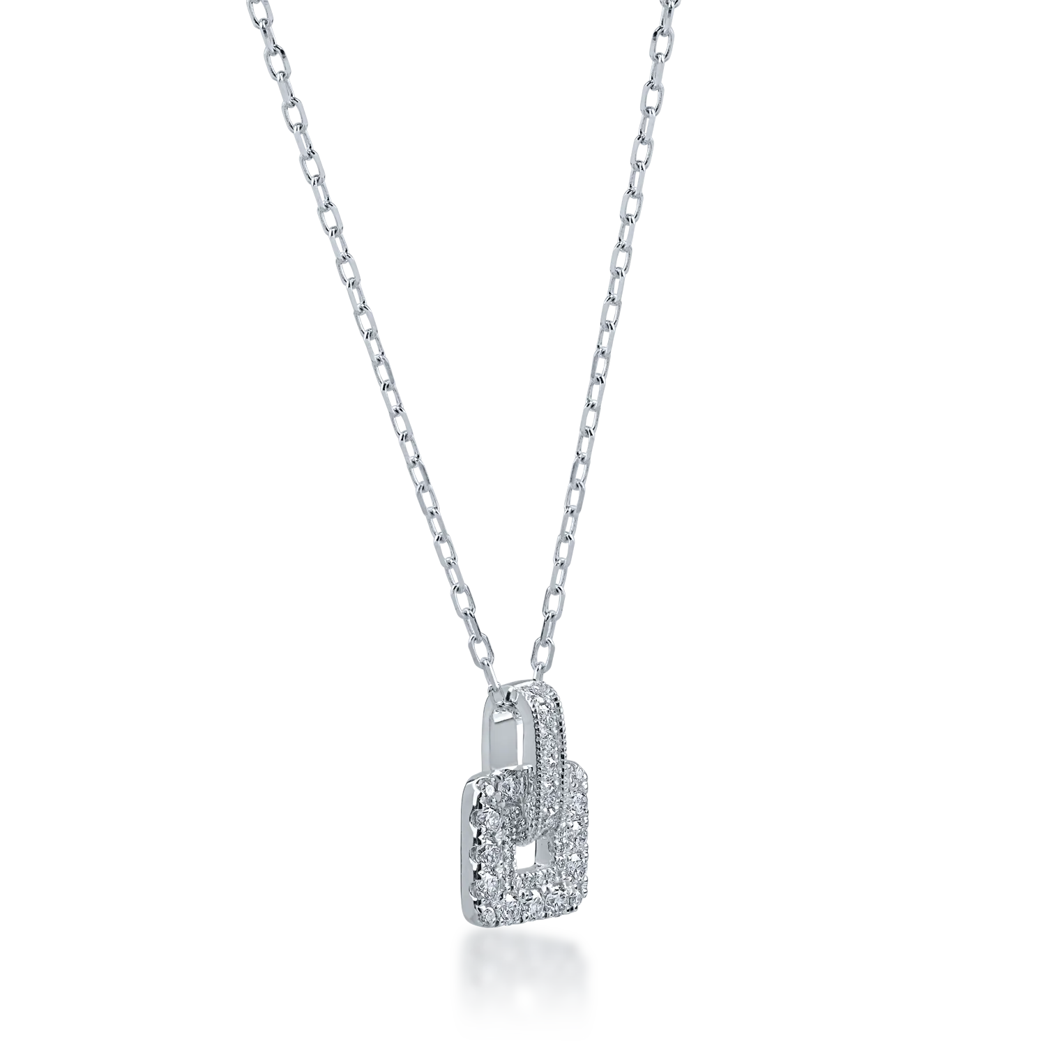 Колие с висулка от бяло злато с диаманти 0.4кт