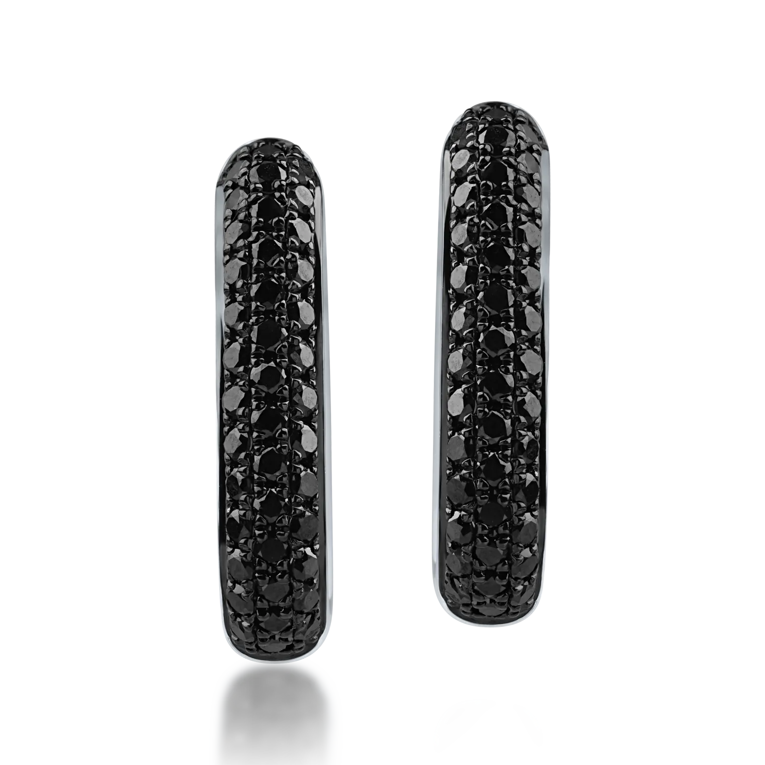 Kolczyki z białego złota z czarnymi diamentami 0.72ct