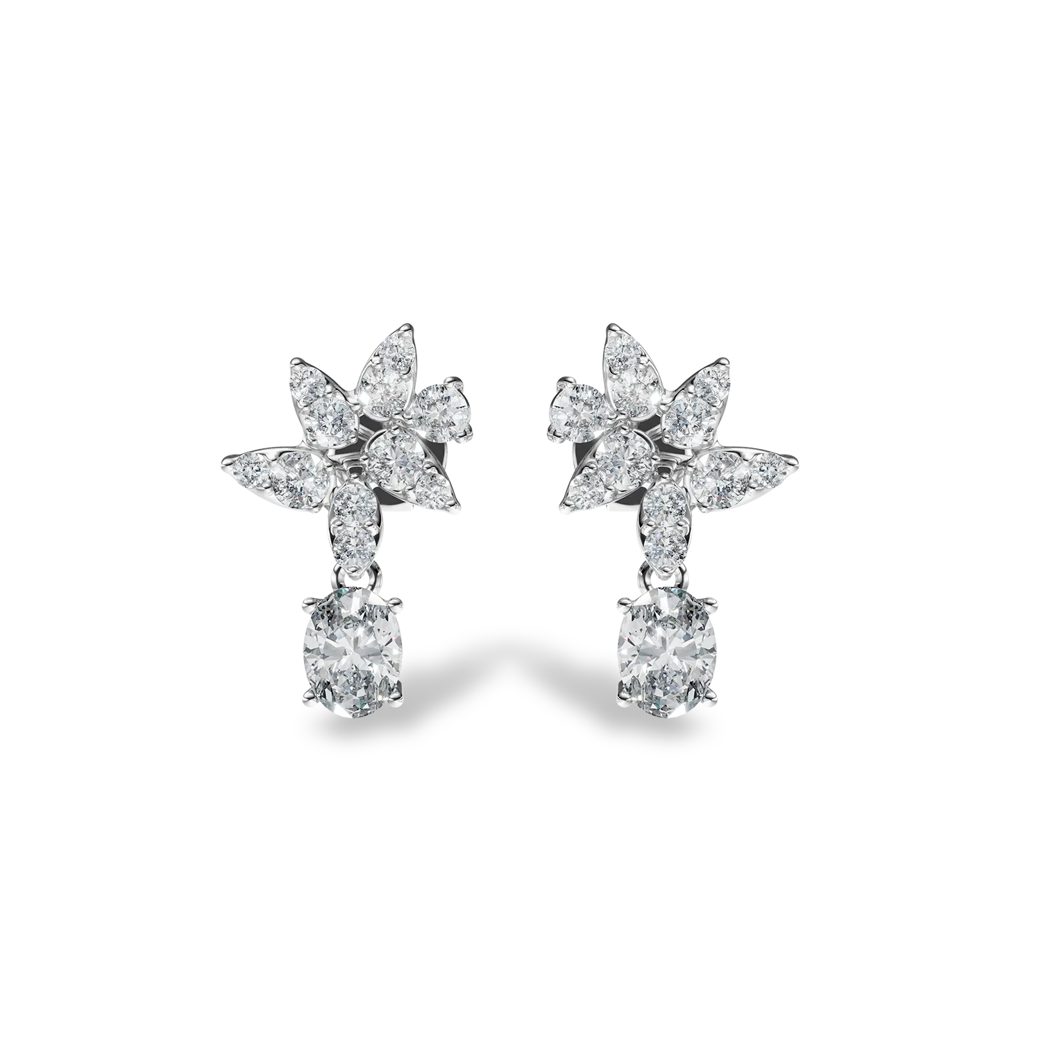 White gold Bouquet earrings with 0.5ct lab grown diamonds