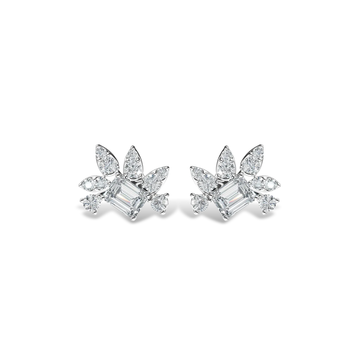 White gold Bouquet earrings with 0.5ct lab grown diamonds