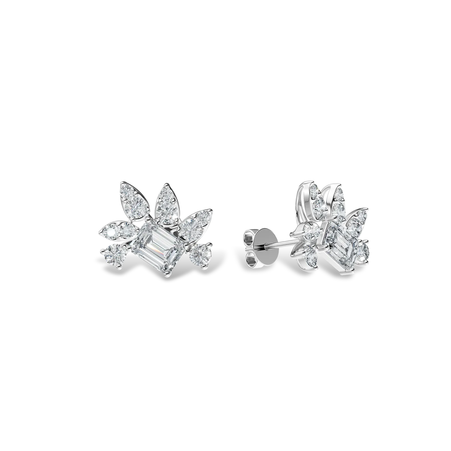 White gold Bouquet earrings with 0.5ct lab grown diamonds