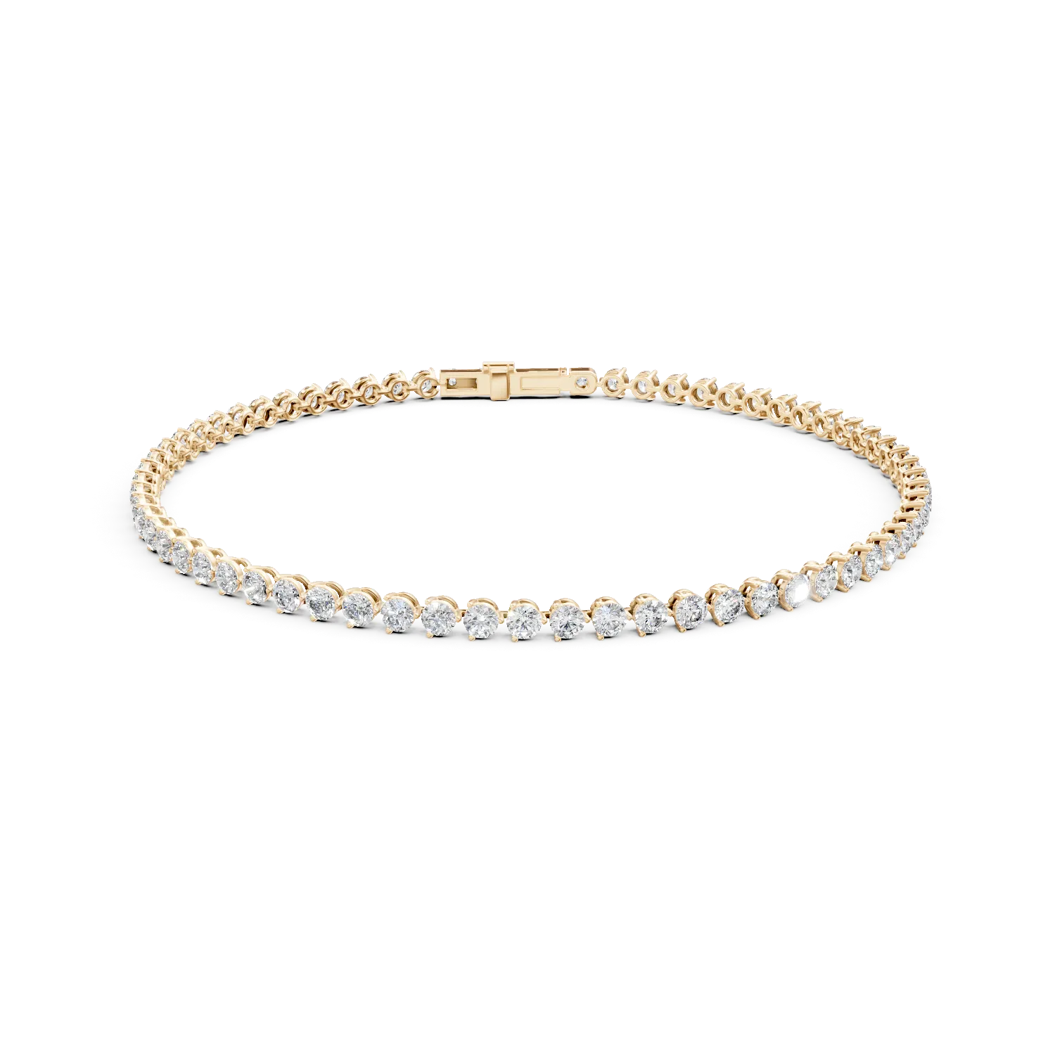 Yellow gold tennis bracelet with 2ct lab grown diamonds