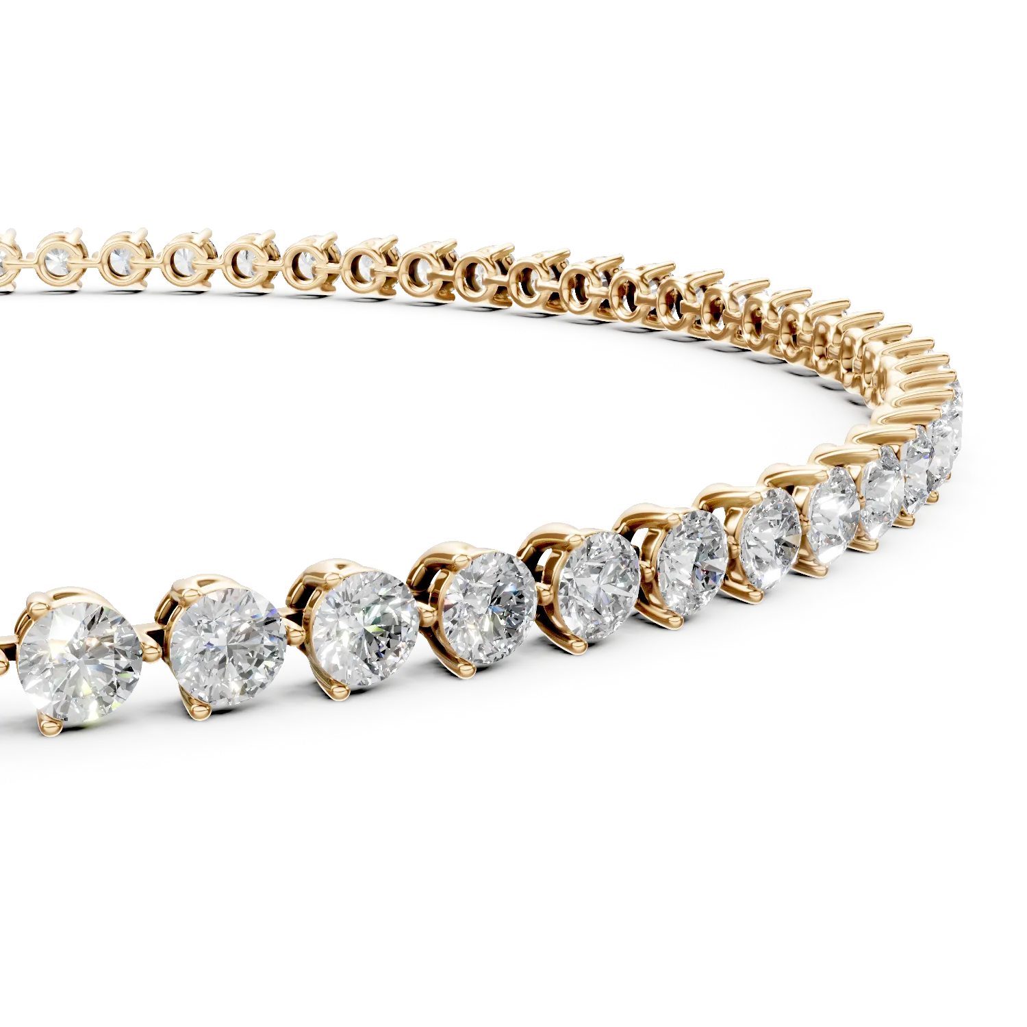 Yellow gold tennis bracelet with 2ct lab grown diamonds