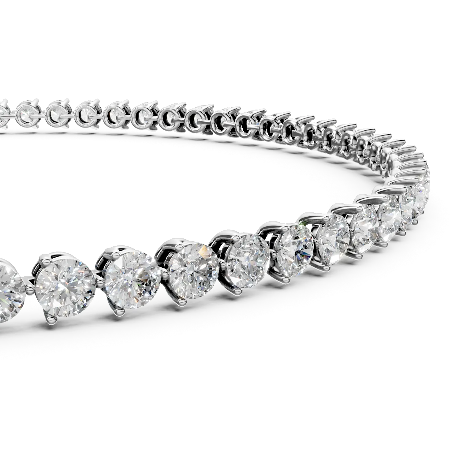 Bransoletka tenisowa z białego złota z diamentami hodowanymi w laboratorium o masie 2.23ct