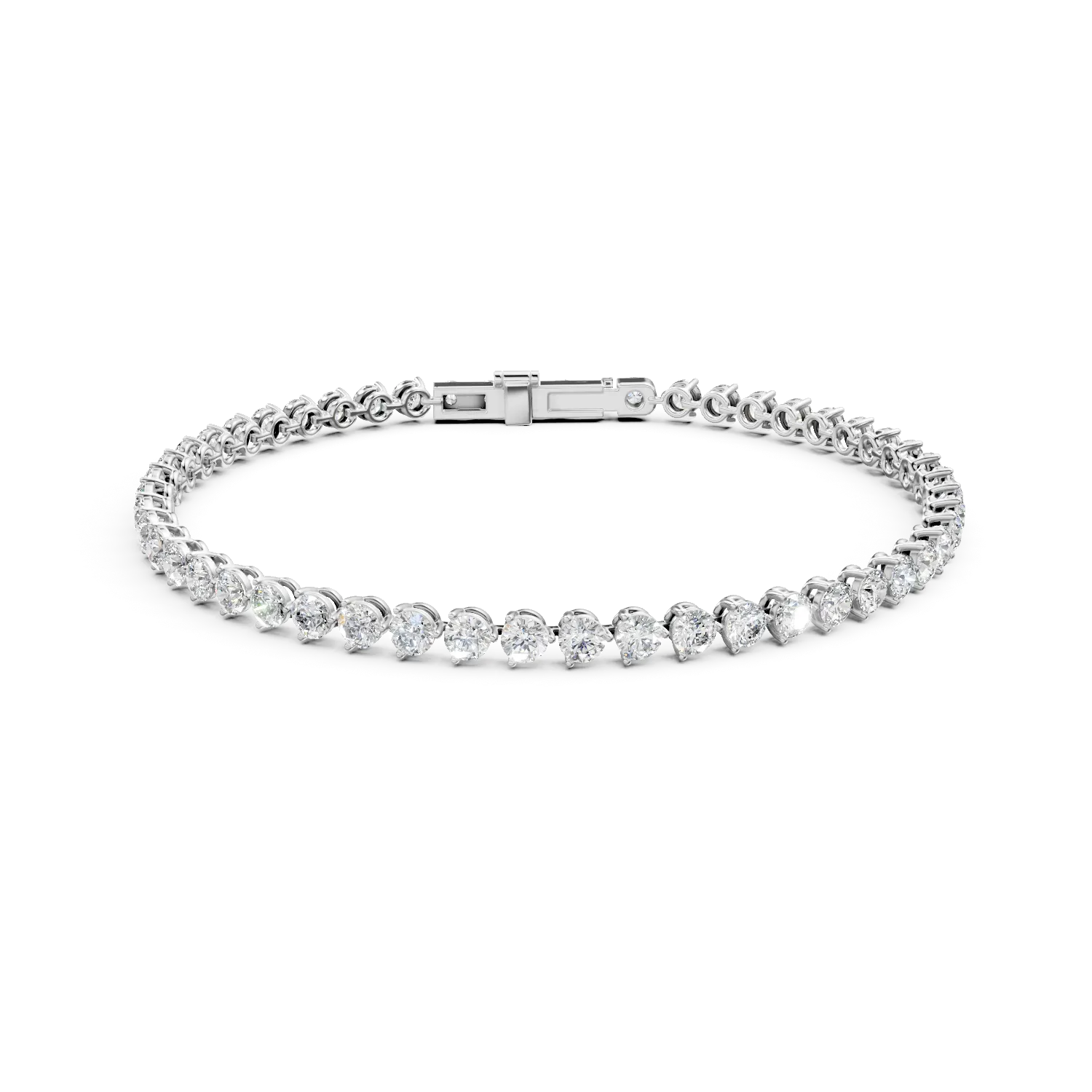 Bransoletka tenisowa z białego złota z diamentami hodowanymi w laboratorium o masie 3.37ct-170188