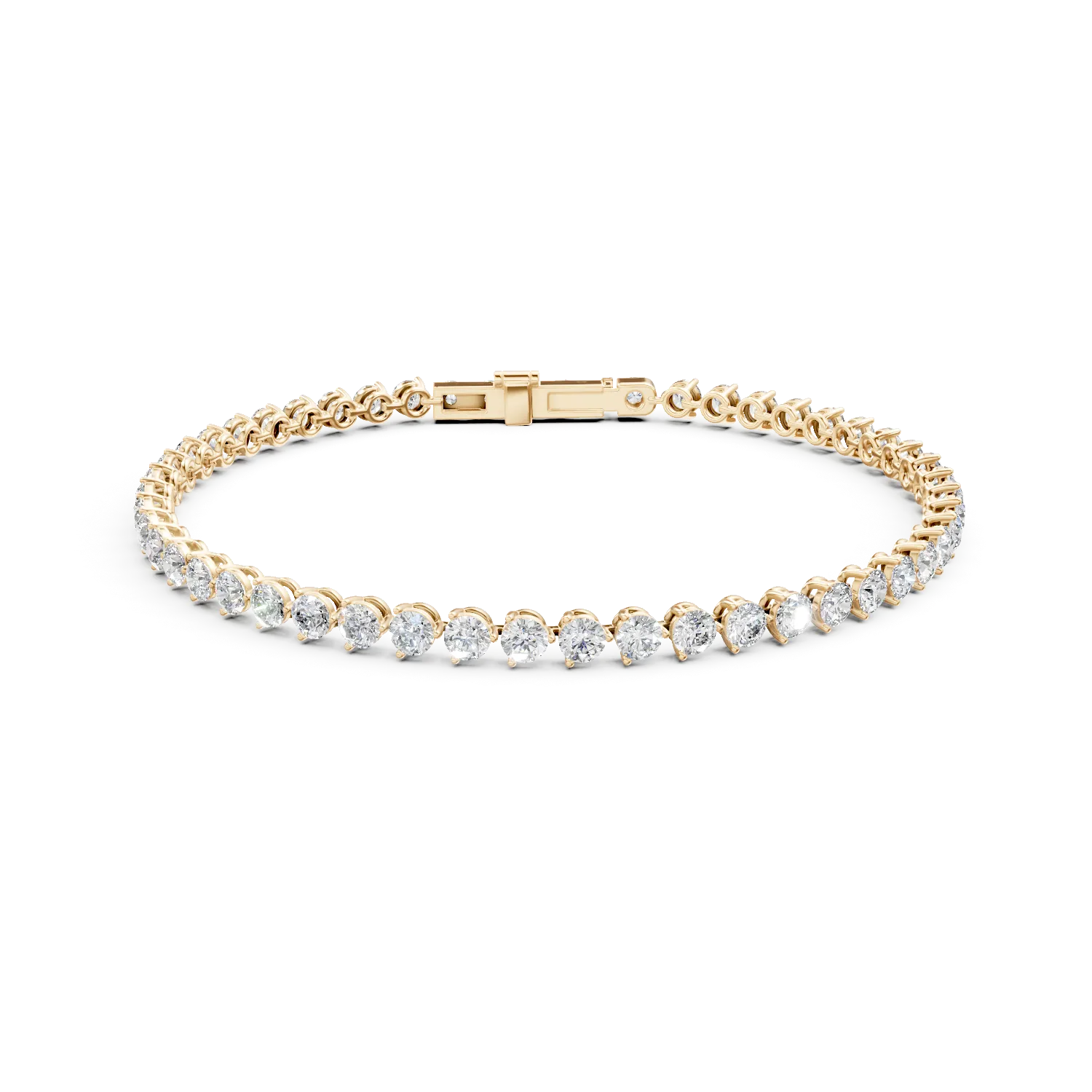 Yellow gold tennis bracelet with 3.37ct lab grown diamonds